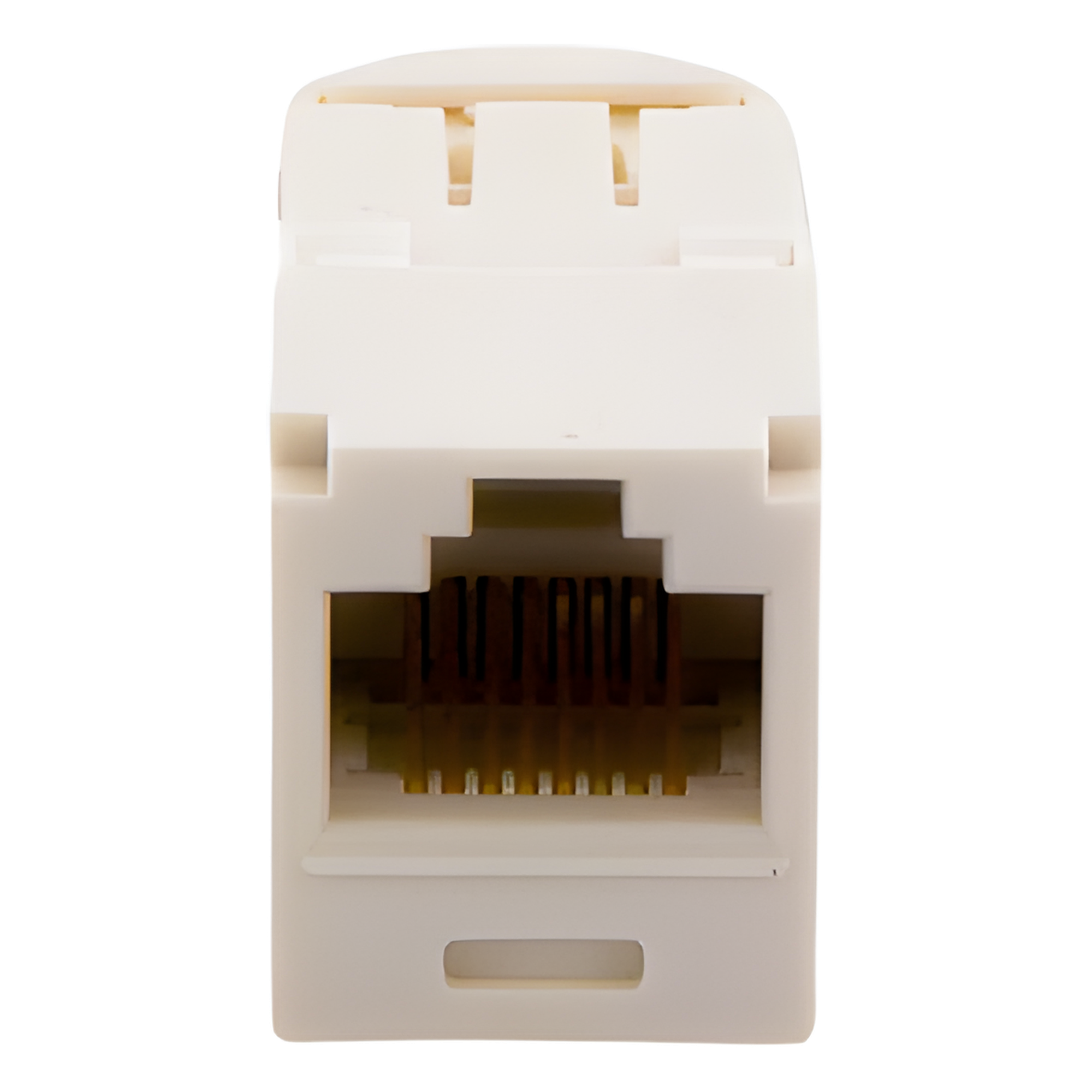 Conector Jack RJ45 Estilo TG, Mini-Com, Categoría 6, de 8 Posiciones y 8 Cables, Color Blanco Mate
