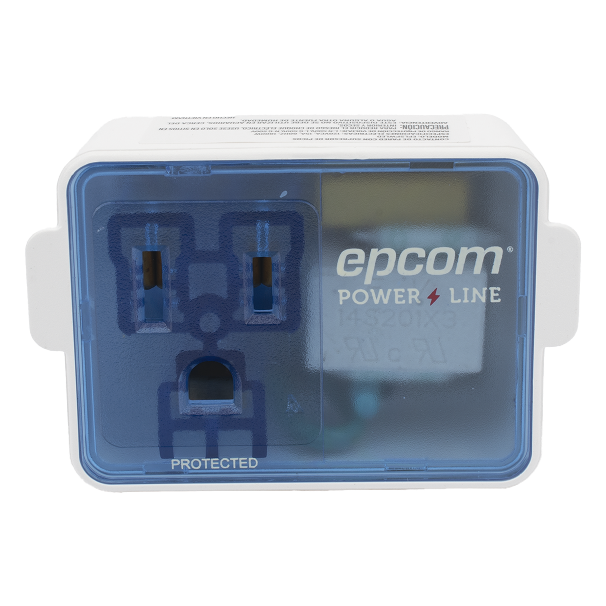 Supresor de Picos Portátil para Pared / 120 Vca / 15 A / 540 J / 1800 W / 1 Salida NEMA 5-15R — EPCOM POWERLINE · SKU EPLSPWLED