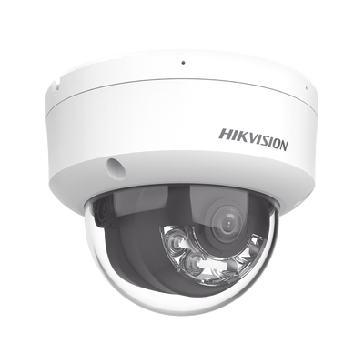 [Dual Light] Domo IP 2 Megapixel / Lente 2.8 mm / 30 mts IR + Luz Blanca / Micrófono Integrado / Antivandálico IK08 / ACUSENSE Lite / Exterior IP67 / H.265+/H.264+ / PoE / ONVIF (Profile S/T)