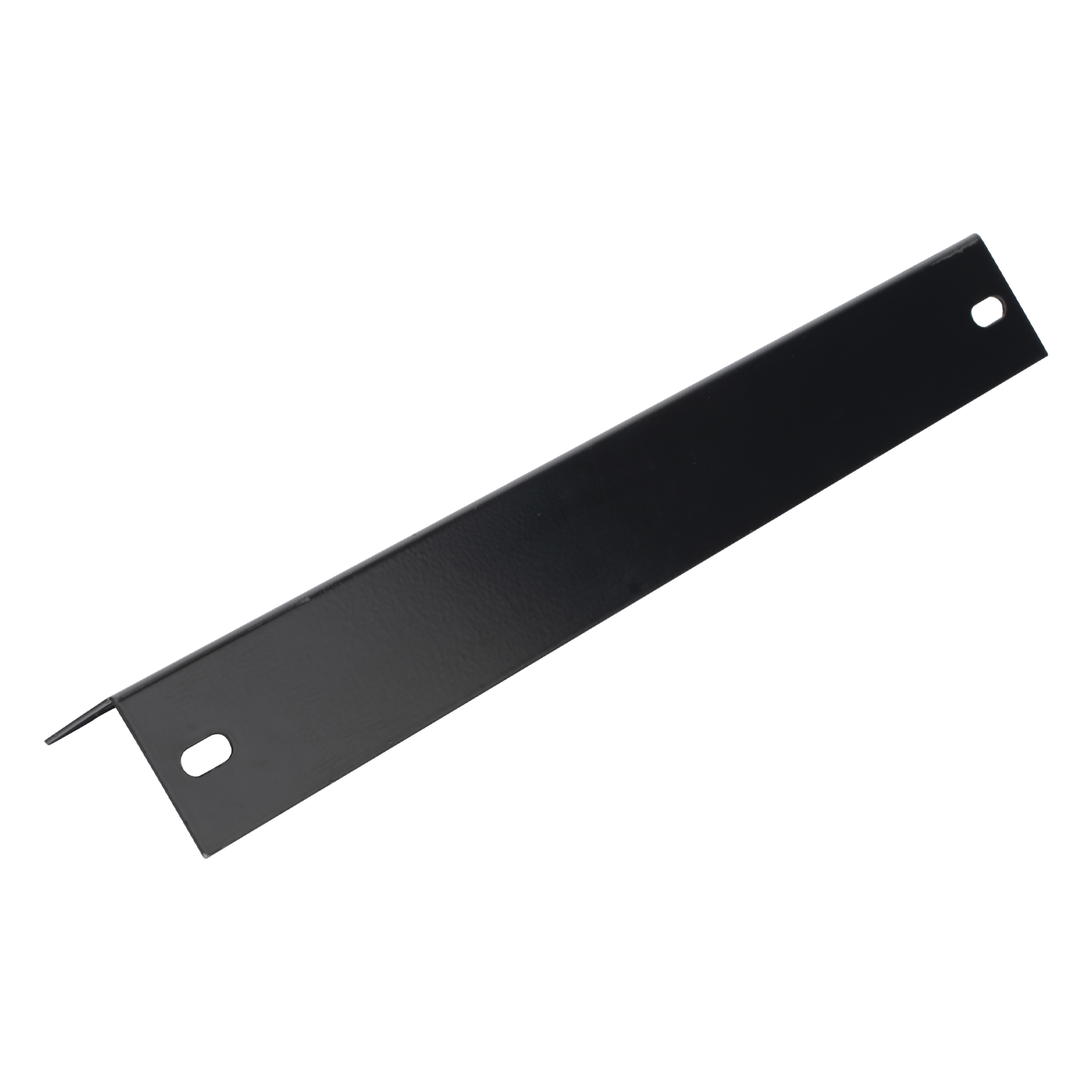 Ménsula Terminal para Escalera Tubular de 1.5" de Peralte y 12" de Ancho, Acabado con Pintura Epóxica Color Negro, Ideal para el Soporte y Terminación de la Escalera Tubular