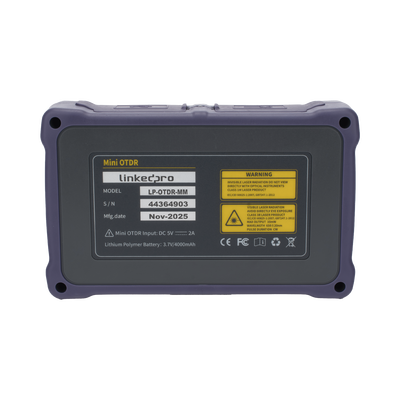 OTDR Touch para Pruebas en los Enlaces de Fibra Óptica Multimodo / Longitudes de onda  850nm y 1300nm / Función VFL 10mW / Función OPM / Función de Mapeo de cables de Red RJ45 / Recargable / Distancia de prueba de hasta 2 