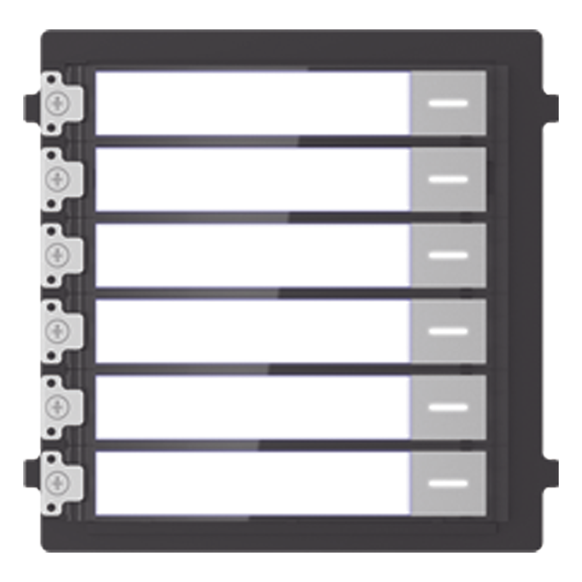 Módulo de Botones para Videoportero Modular / 6 Botones / Montaje Empotrado o Superficie / IP65 / Consumo 2 W — HIKVISION · SKU DS-KD-KK