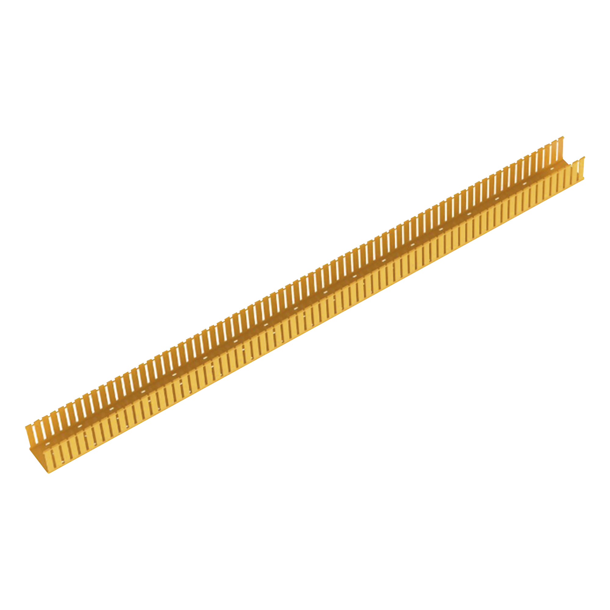 Canaleta Ranurada para Fibra Óptica / 4 in Ancho x 4 in Alto / 1828.8 mm Largo / PVC Rígido / Color Amarillo / UL 2024a — PANDUIT · SKU E4X4YL6
