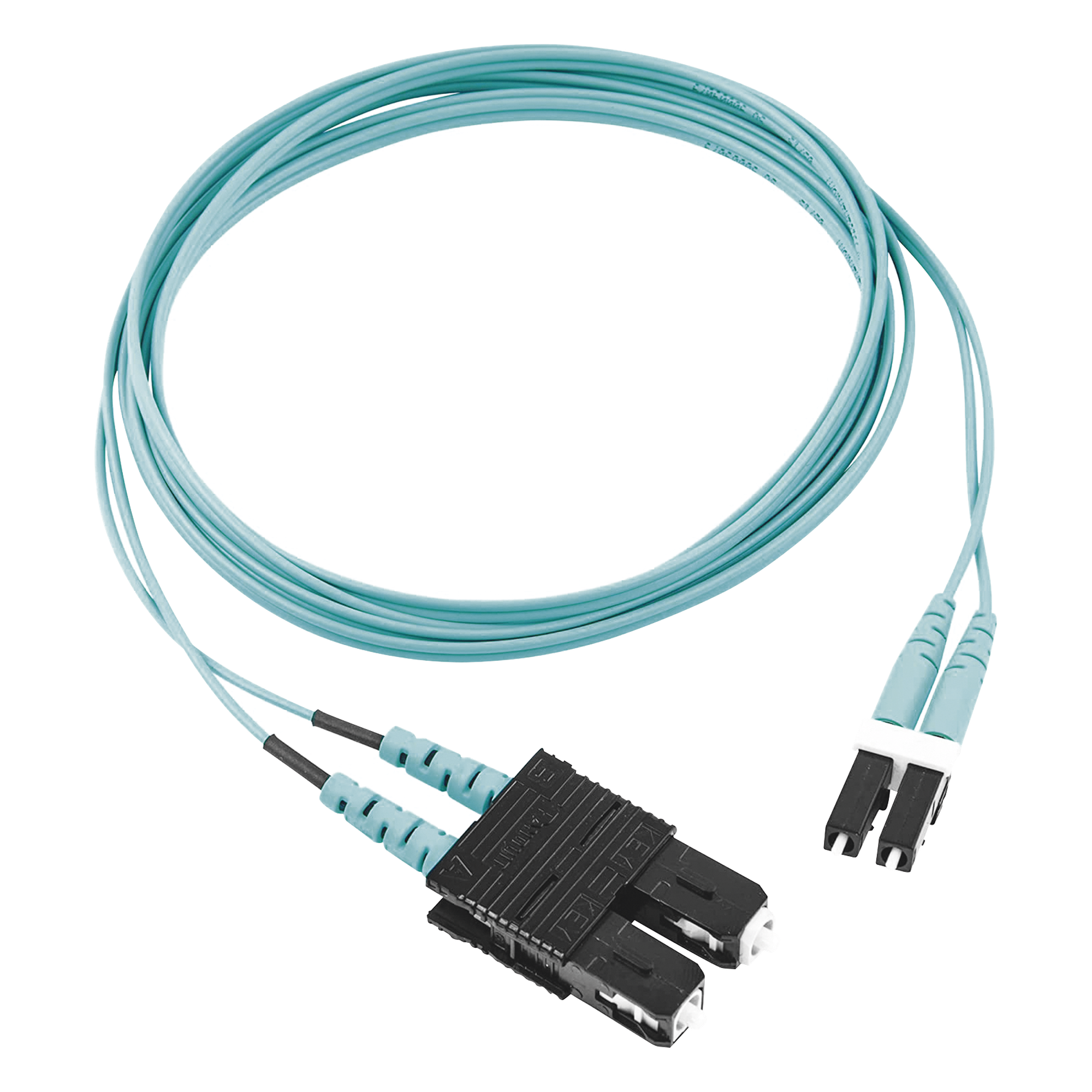 Jumper de Fibra Óptica / Multimodo OM3 50/125 / LC-SC Duplex / OFNR Riser / Aqua / 30 m (98.43 ft) — PANDUIT · SKU FX2ERLNSNSNM030
