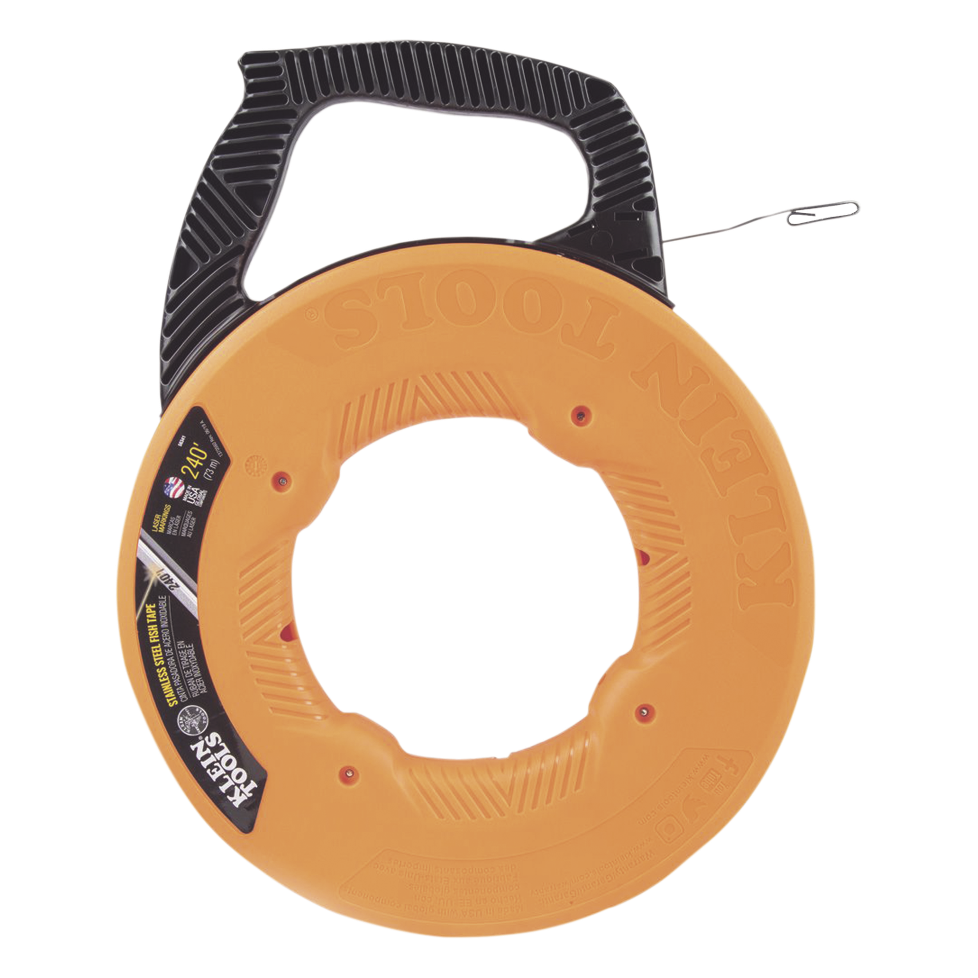 Guía Jalacables / Acero Inoxidable / 73 m (239.50 pies) x 0.3 cm (1/8") / Carcasa Polipropileno Resistente a Impactos — KLEIN TOOLS · SKU 56-341