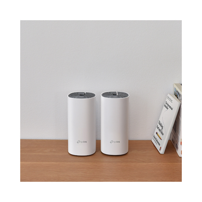 Kit de Router inalámbrico mesh Deco E4 para Hogar / Doble banda AC 1200  / 2 puertos 10/100 Mbps / Compatible con amazon alexa.