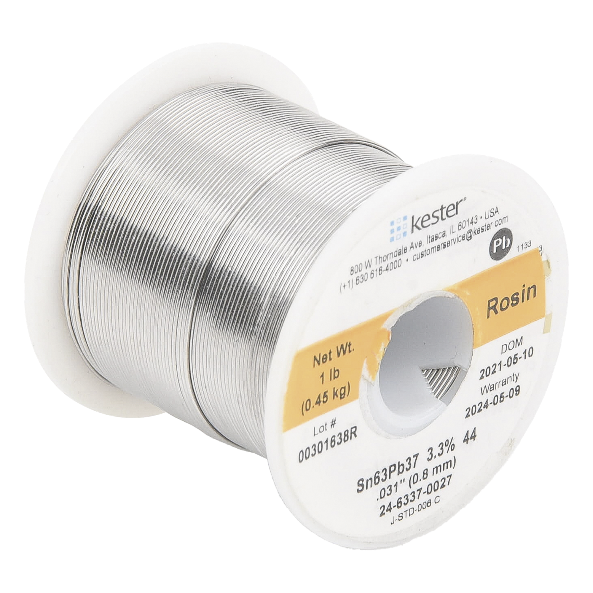 Rollo de Soldadura / 63% Sn 37% Pb / 0.031" (0.80 mm) / 454 g / Flujo 44% / No Requiere Limpieza — SYSCOM · SKU 488-SO-162