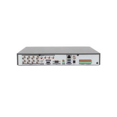 DVR 8 Canales TURBOHD +  8 Canales IP / 8 Megapixel (4K) / Audio por Coaxitron / ACUSENSE / Reconocimiento Facial / 1 Bahía de Disco Duro / Alarmas I/O / Salida de Video en 4K / H.265+