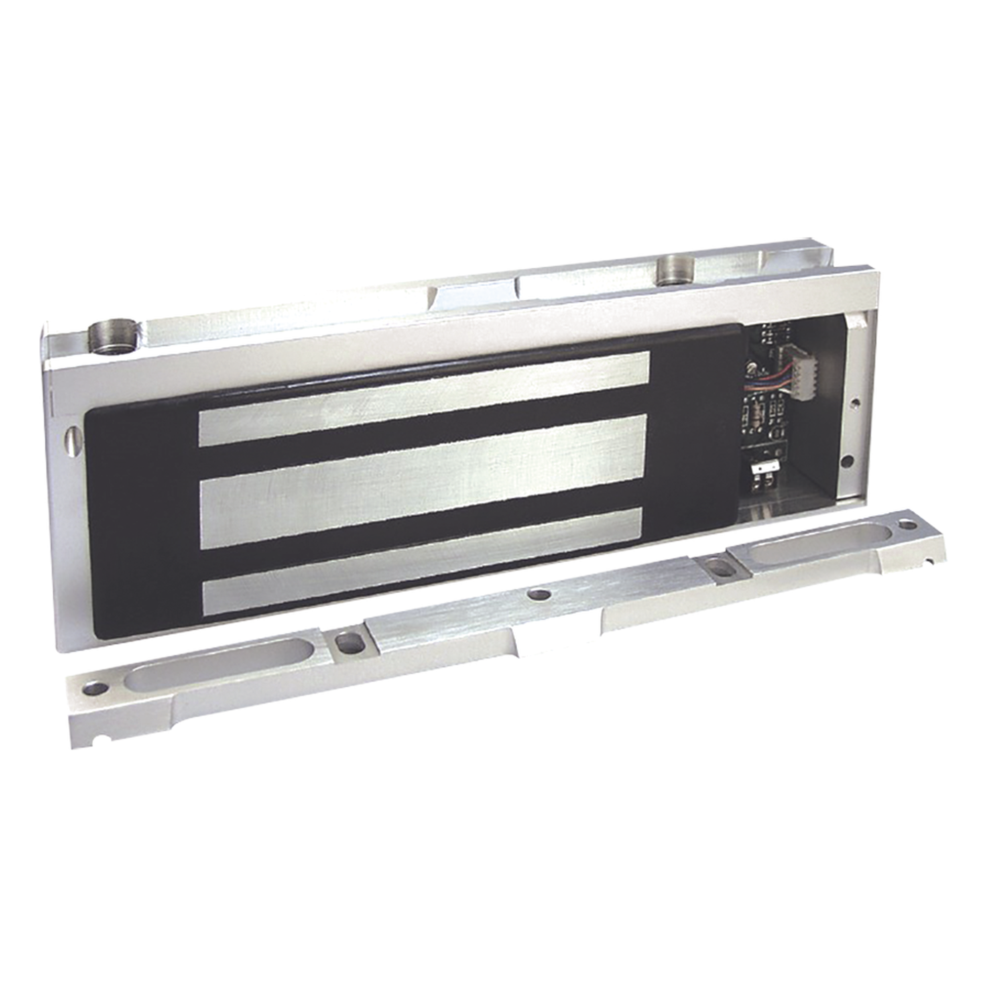 Chapa Magnética Electromagnética / 1200 lbs (544 kg) / Doble Voltaje 12/24 VDC / Detección de Puerta Abierta / UL Listado / PoE-Friendly — SECURITRON-ASSA ABLOY · SKU LP-M68
