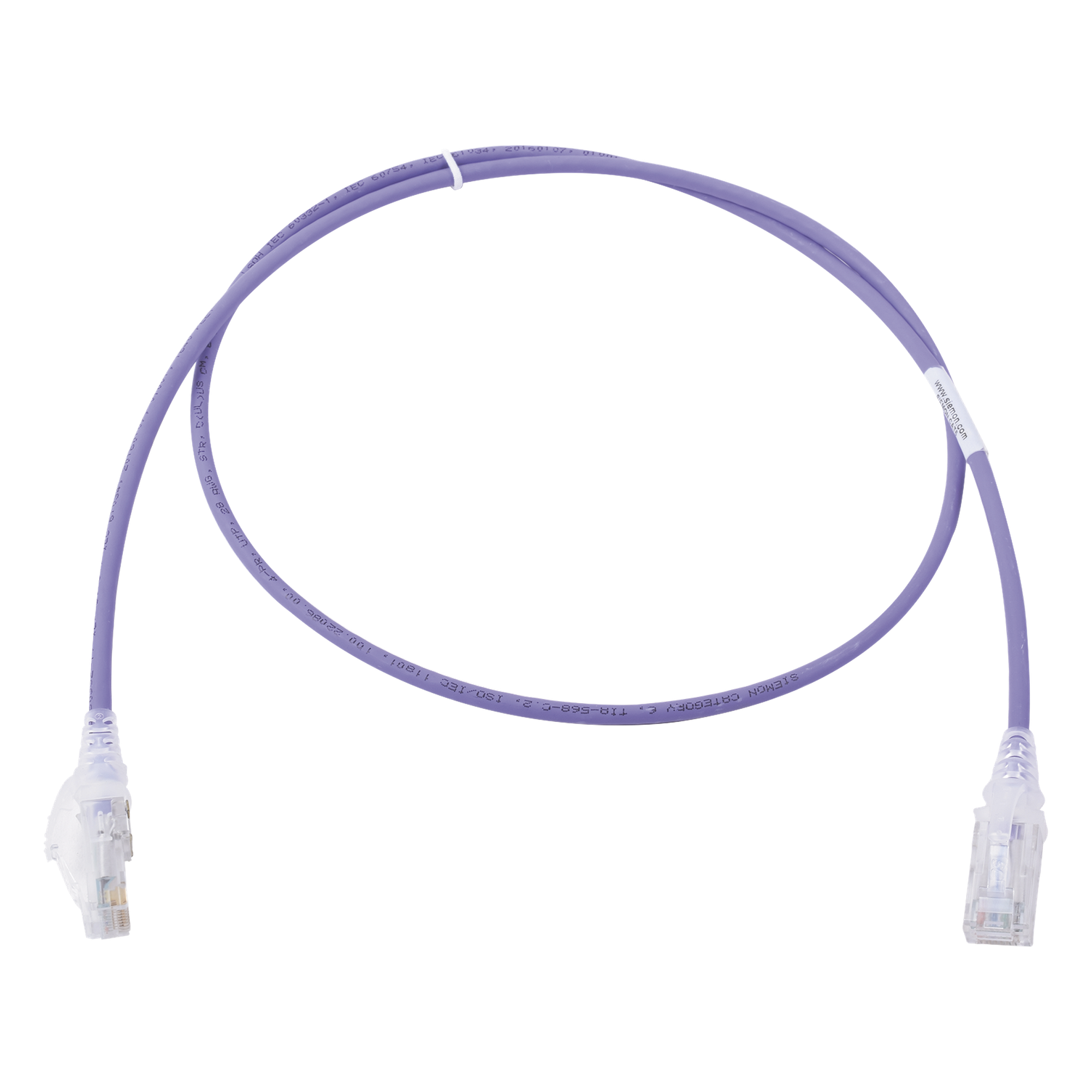 Patch Cord Cat6 UTP / 28AWG / 0.91 m (3 ft) / CM/LS0H / Diámetro 4.0 mm / Violeta — SIEMON · SKU MC6-03-0828B