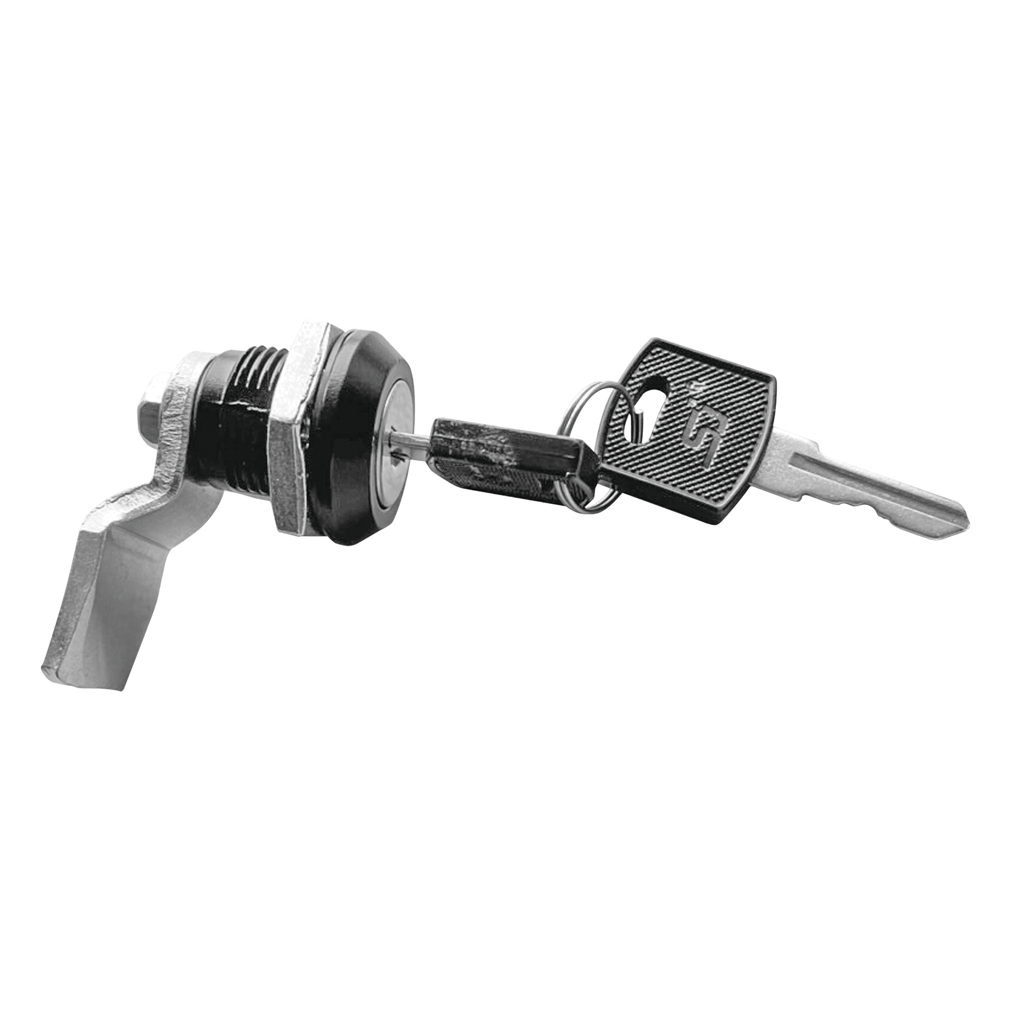 Cerradura con Paleta Metálica / 2 Llaves de Seguridad / Acero / Gabinetes 0-600 mm (0-1.97 ft) / Llave Maestra / Compatible Poliéster
