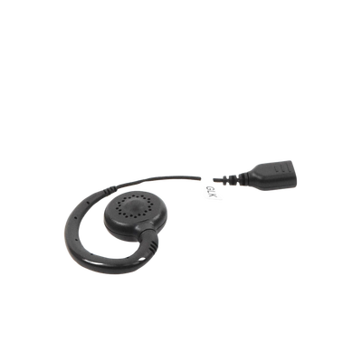 Auricular giratorio con gancho en forma de "G" con cable de fibra trenzada y conector SNAP.  Requiere micrófono de solapa de 1 o 2 hilos de la Serie SNAP.