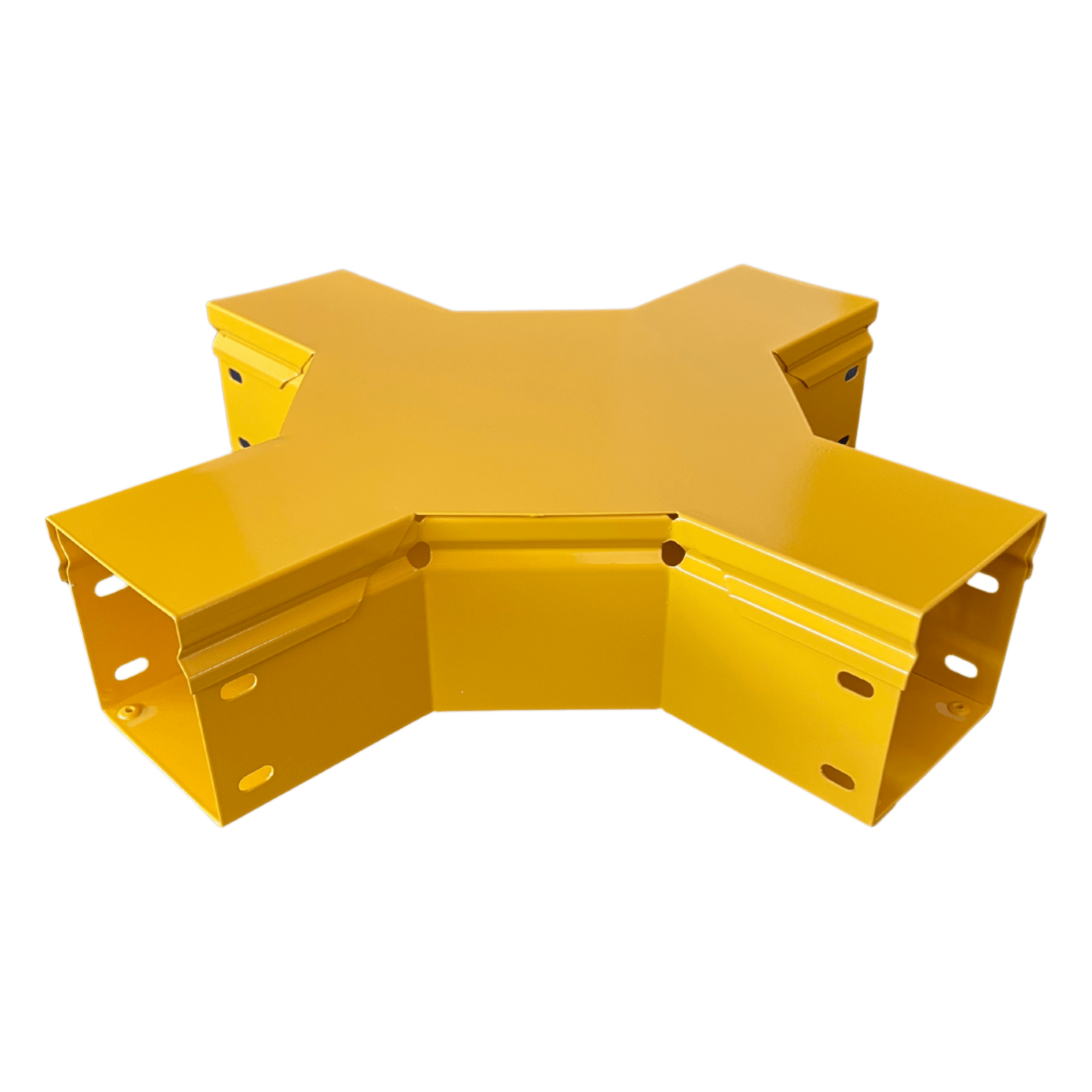 Cruce Horizontal para Fibra Óptica / 4" x 4" / Radio de Curvatura 8" / Aluminio con Pintura Epóxica / Incluye Accesorios de Montaje — CHAROFIL · SKU CHFBXH4X4R8EPK