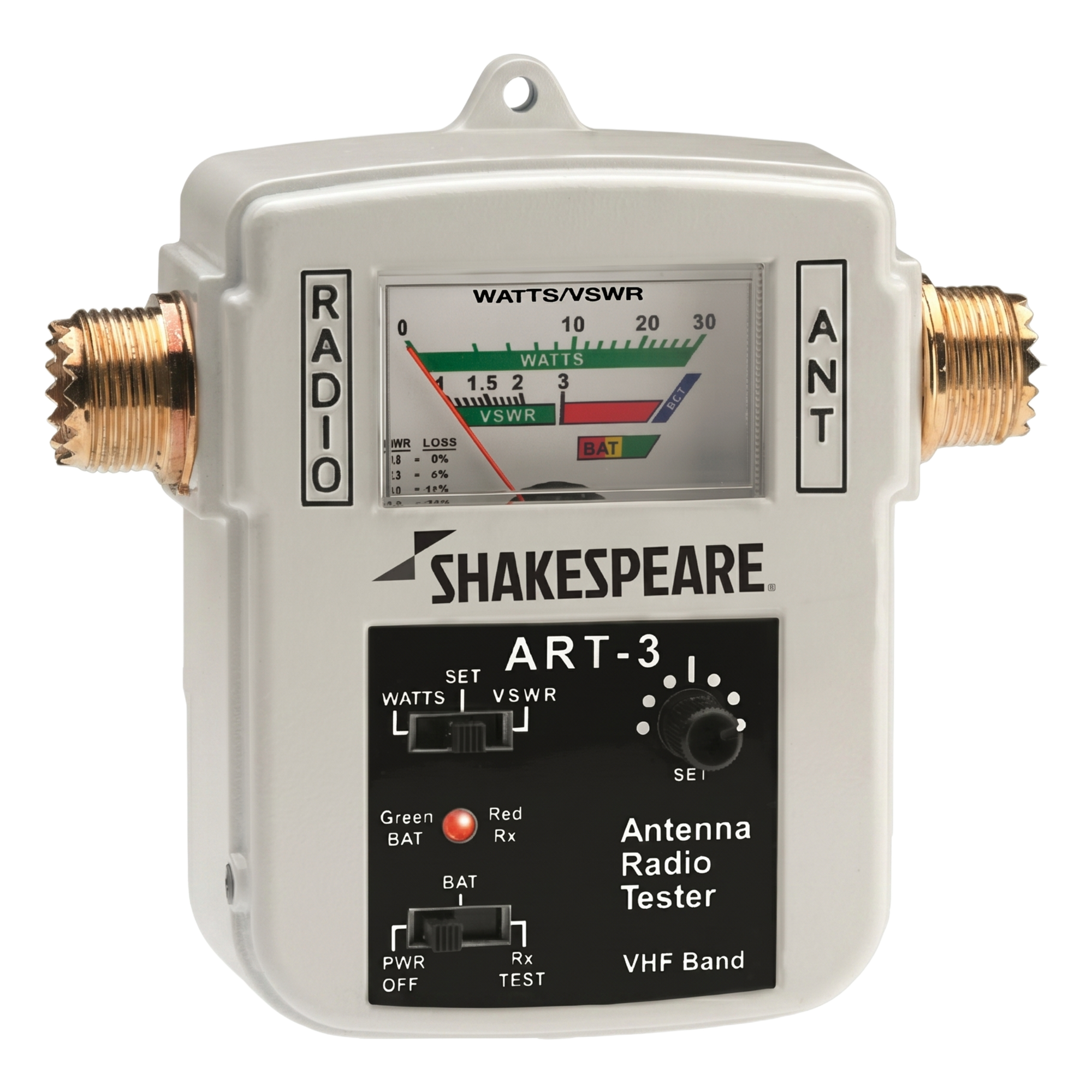 Probador de Antena y Radio / 155-158 MHz / 0-30 W / VSWR / 12 V — SHAKESPEARE · SKU ART-3