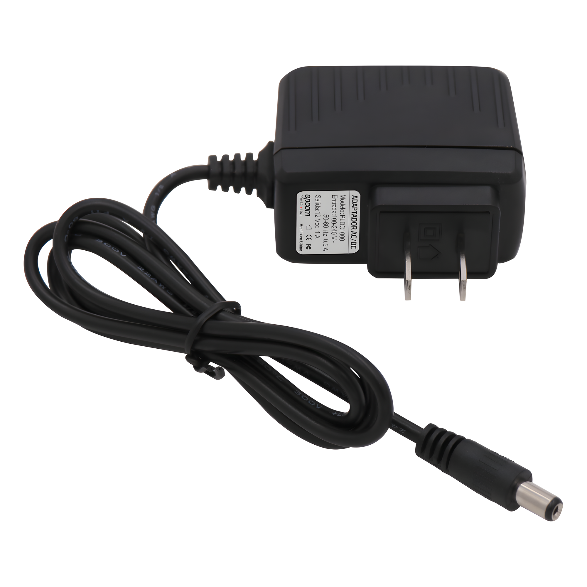 Fuente de poder de 12 Vcc @ 1 Amp Regulado / Uso en Interior / Múltiples Usos / Con cable de 95 cm 