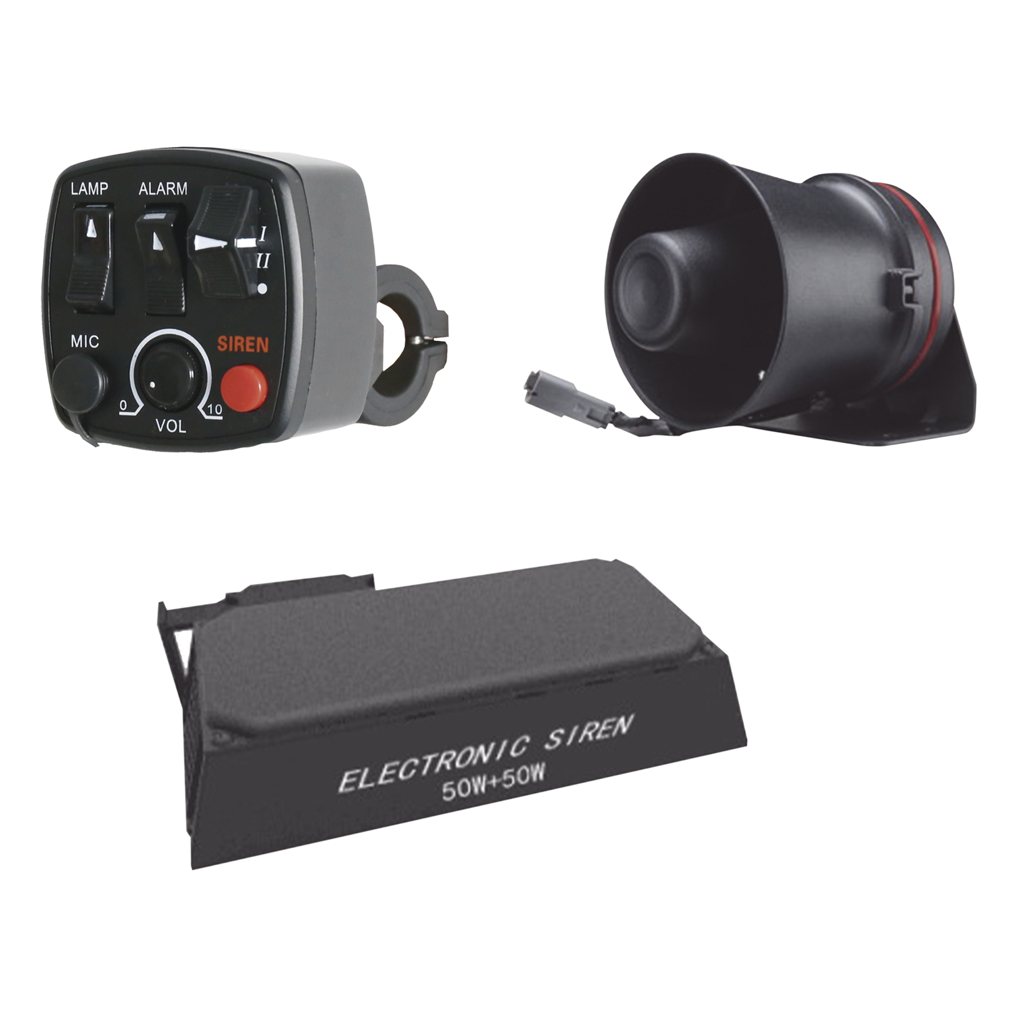 Kit de Señalización para Motocicleta / Sirena y Bocina 100W / Controlador Ergonómico / 3 Tonos de Advertencia / Manubrio 7/8" (22,22 mm) — EPCOM INDUSTRIAL SIGNALING · SKU KITMOTOEPCOM
