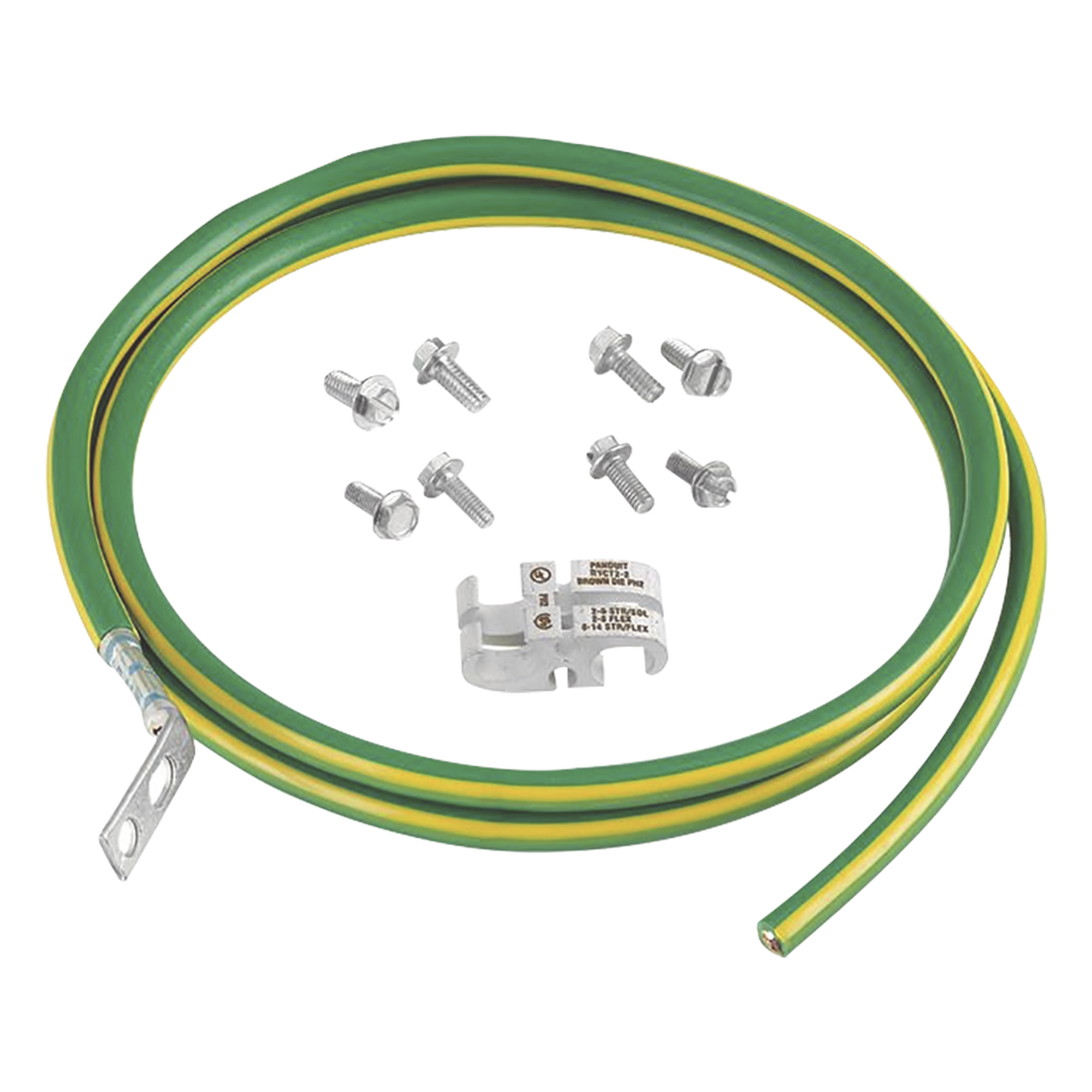 Kit de Jumper de Puesta a Tierra / 6 AWG / 1.52 m (5 ft) / Zapata 45° / Conector Htap 2-6 AWG / UL 467 / NEBS Level 3