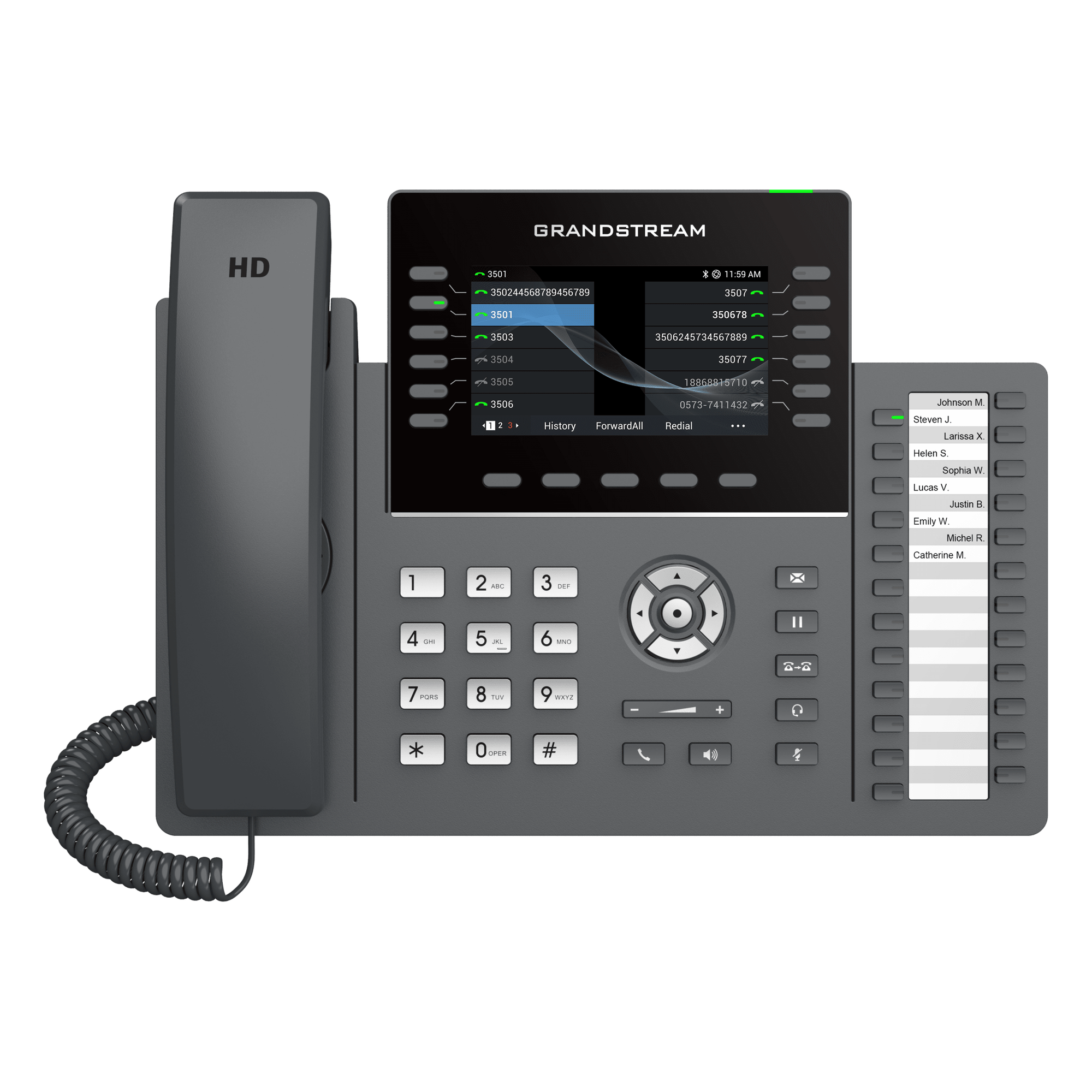 Teléfono IP / 12 Líneas / 24 Teclas Programables / Wi-Fi 6 / PoE / Pantalla LCD 4.3 Pulgadas / Bluetooth / Audio HD — GRANDSTREAM · SKU GRP2636