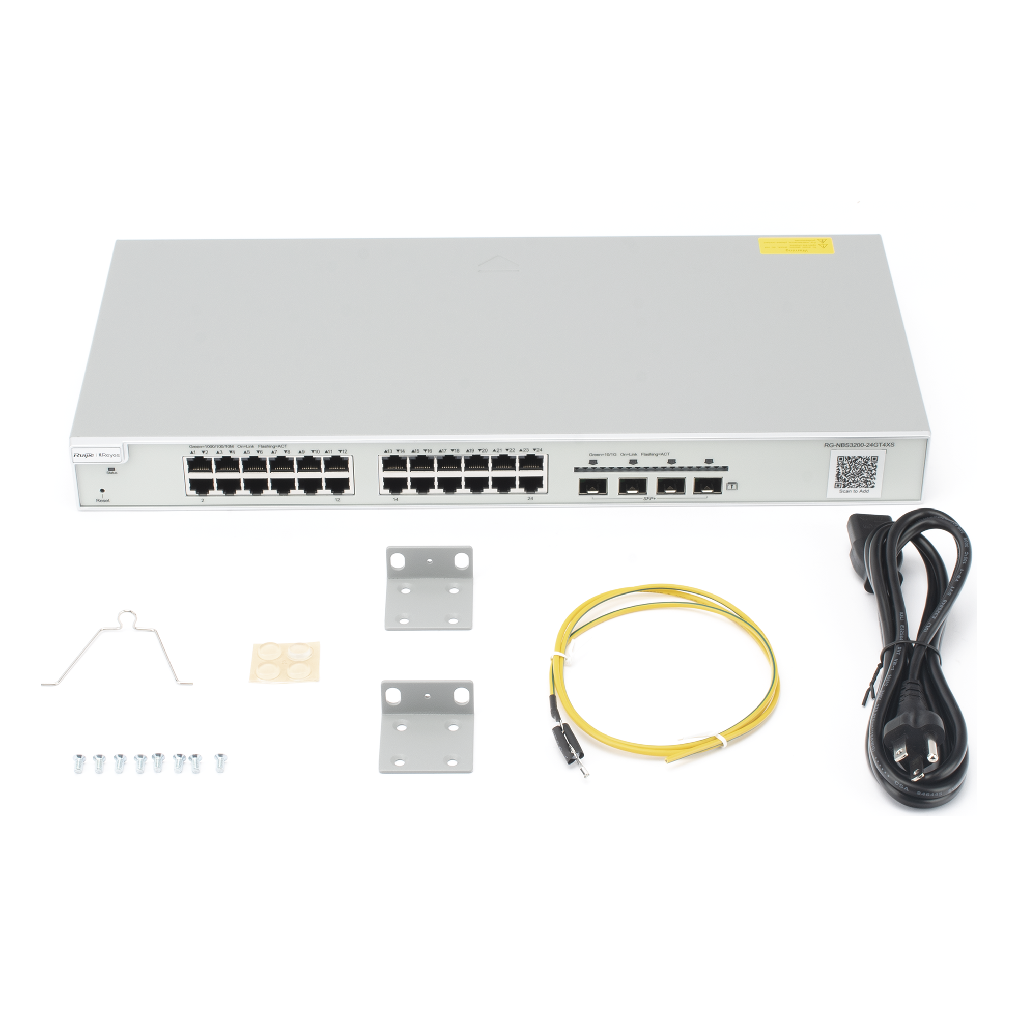 Switch Administrable Capa 2 / 24 Puertos Gigabit / 4 SFP+ 10Gb / Conmutación 128 Gb/s / Sin Ventilador / Protección 6 kV