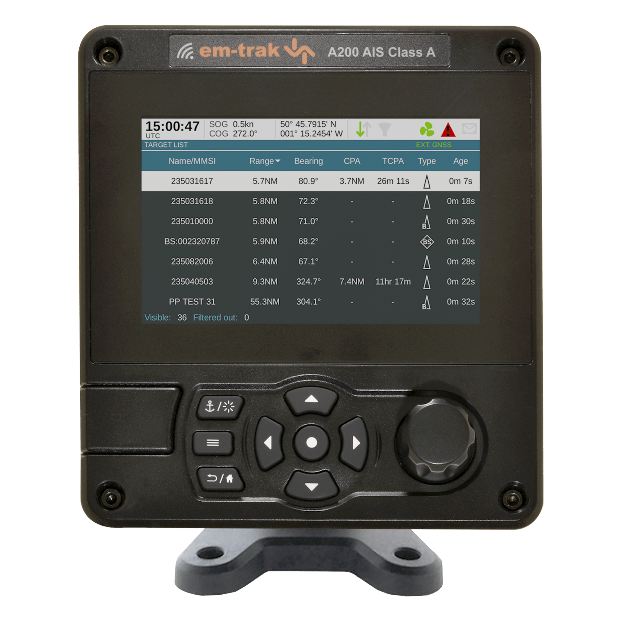 Transreceptor AIS Clase A / Certificación SOLAS / IPX6/IPX7 / GPS de Alta Precisión / WiFi y NMEA 0183/2000