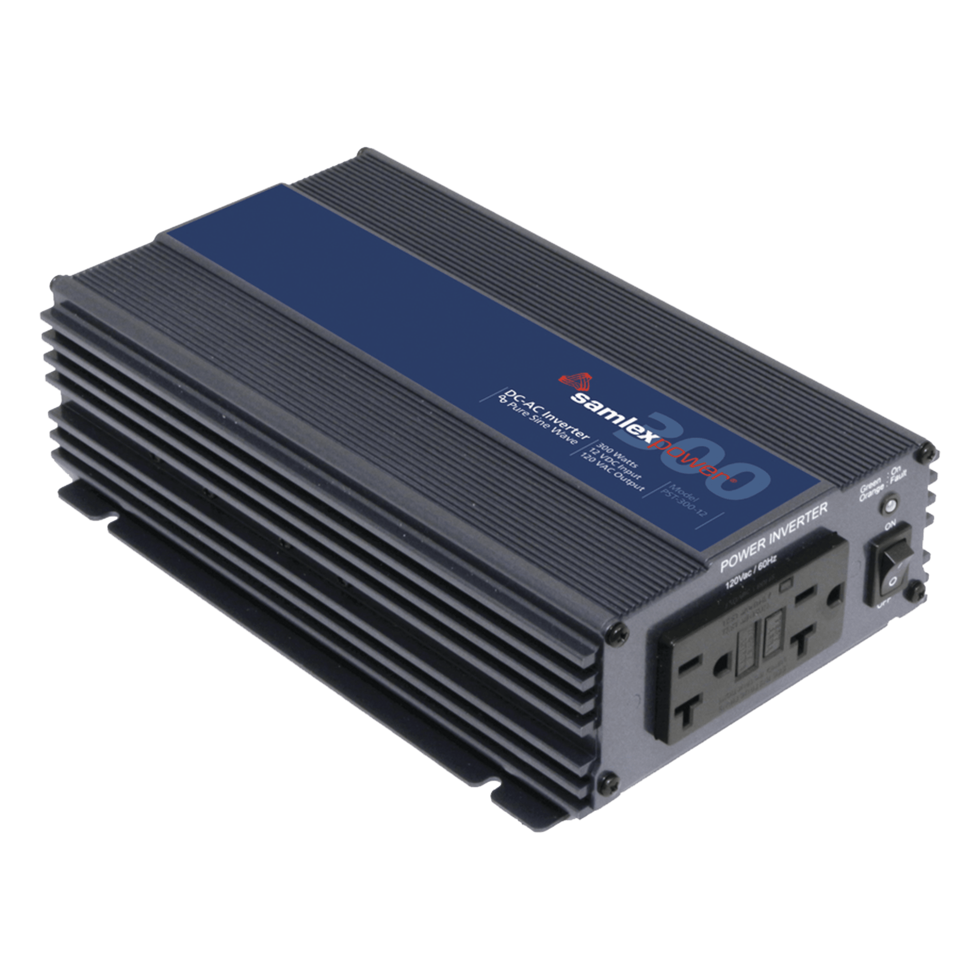 Inversor de Corriente Onda Pura / 300W / Entrada 24 Vcc / Salida 120 Vca / 6.1 x 9.7 x 2.6 in — SAMLEX · SKU PST-300-24