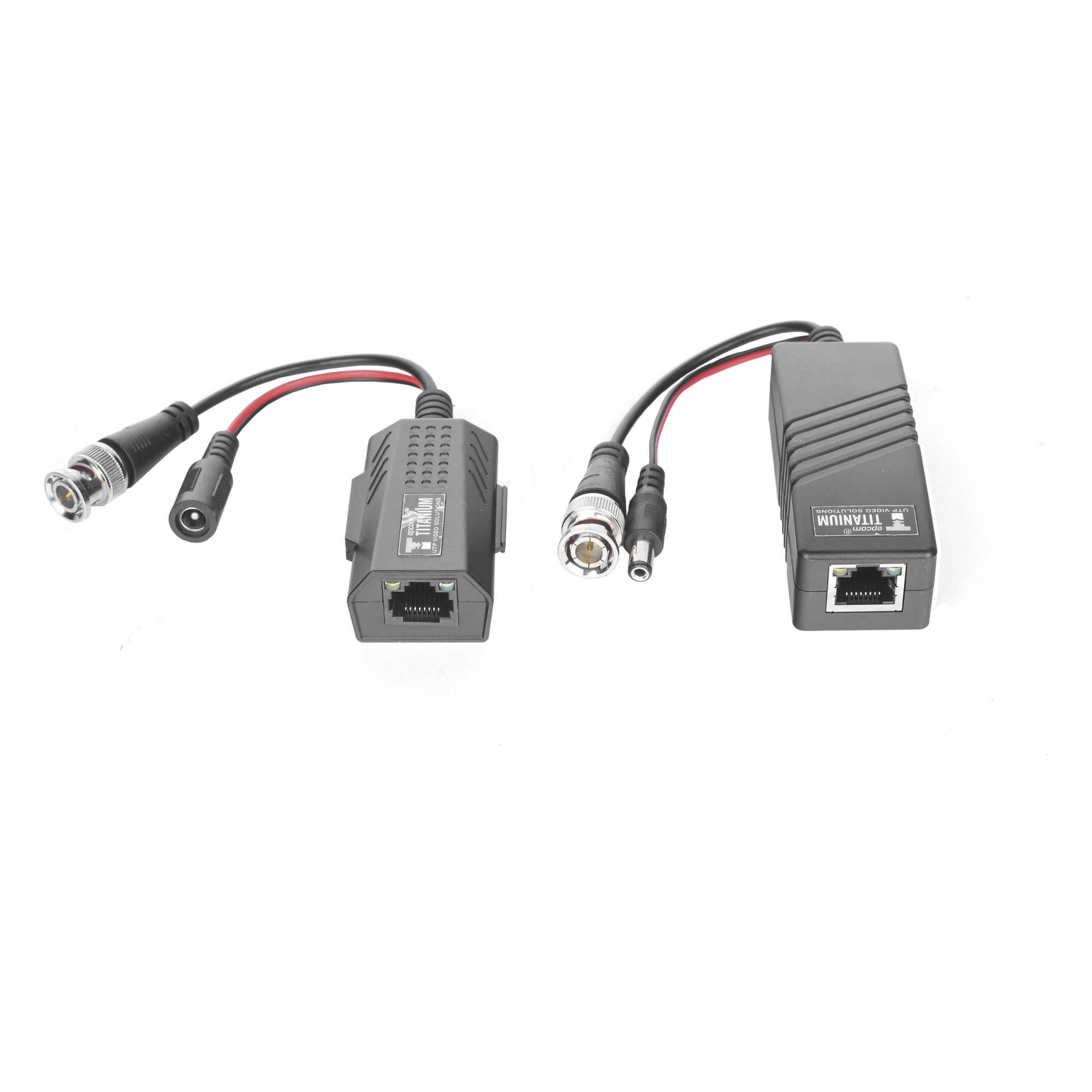 Kit de transceptores activos TURBO HD. Convierte 36/24 Vcc a 12 Vcc regulados, a través de cable  UTP Cat5e / 6. Transmision de 200 m (Revisar tabla de resoluciones ) 