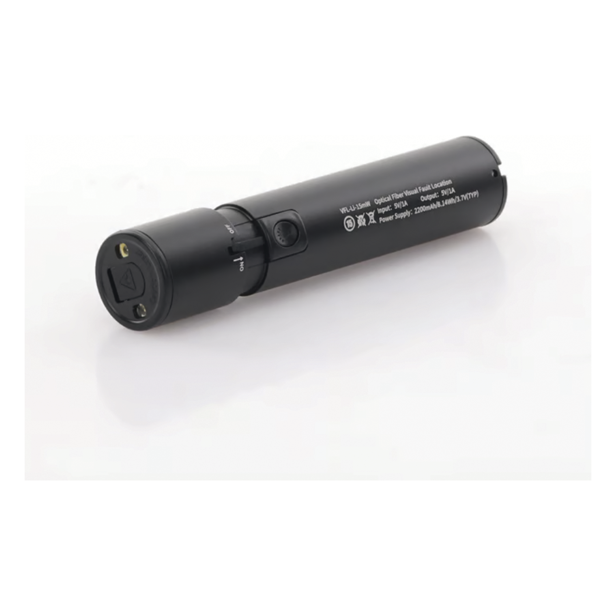 Localizador Visual de Fallos / Láser 650nm / 15mW / 8-10 km / Conector Universal SC/FC/ST / USB Recargable / -10°C a 50°C / 0.49 x 0.10 x 0.10 pies