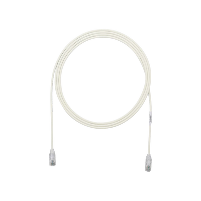Cable de Parcheo TX6, UTP Cat6, Diámetro Reducido (28AWG), Color Blanco Mate, 2.13 Metros (7 Pies)