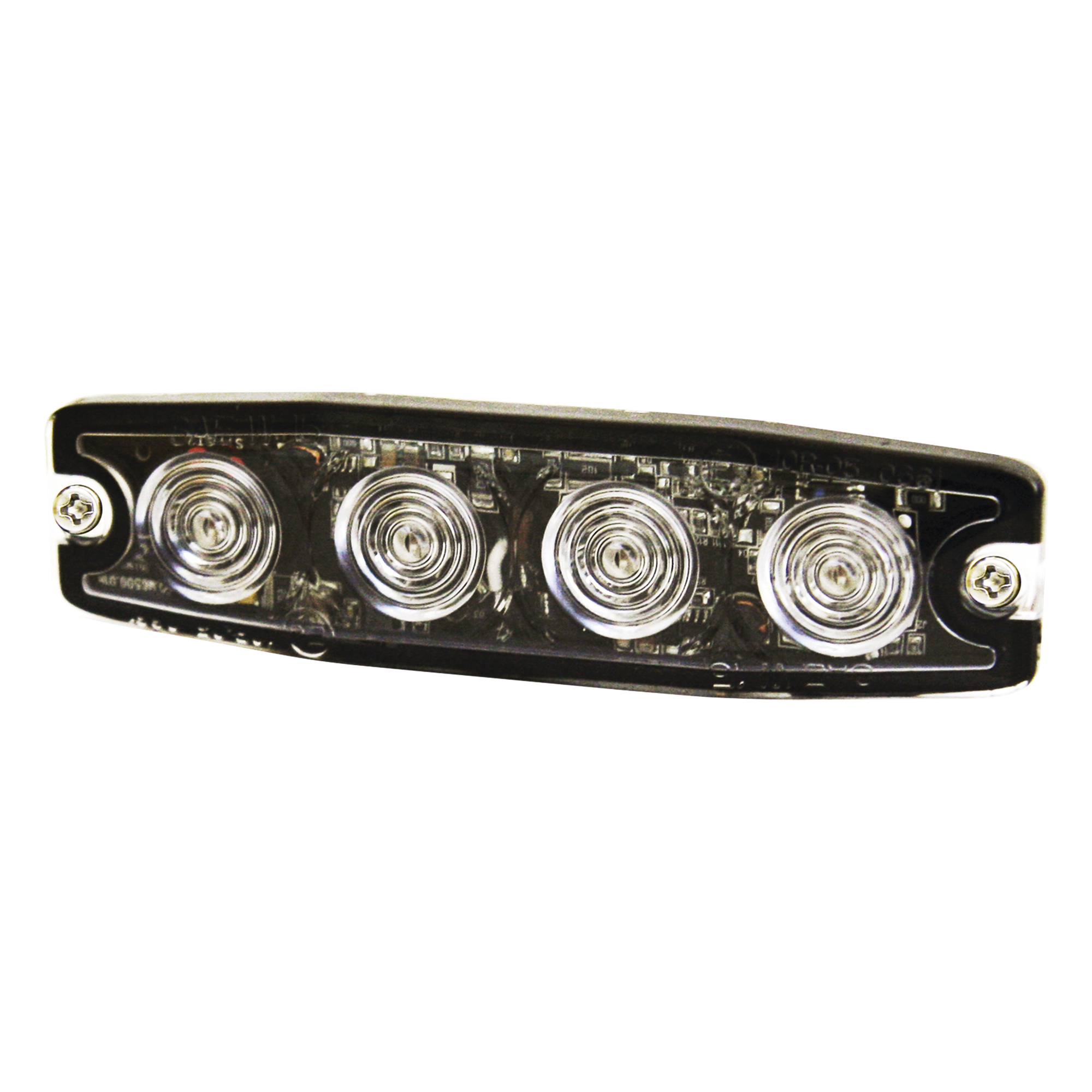 Luz Auxiliar LED / 4 LED / Ámbar / SAE Clase 1 / Perfil Bajo 0.26' (6.60 mm) / 24 Patrones de Destello / Sincronización Múltiple — SIGNALPRO · SKU SPL4A
