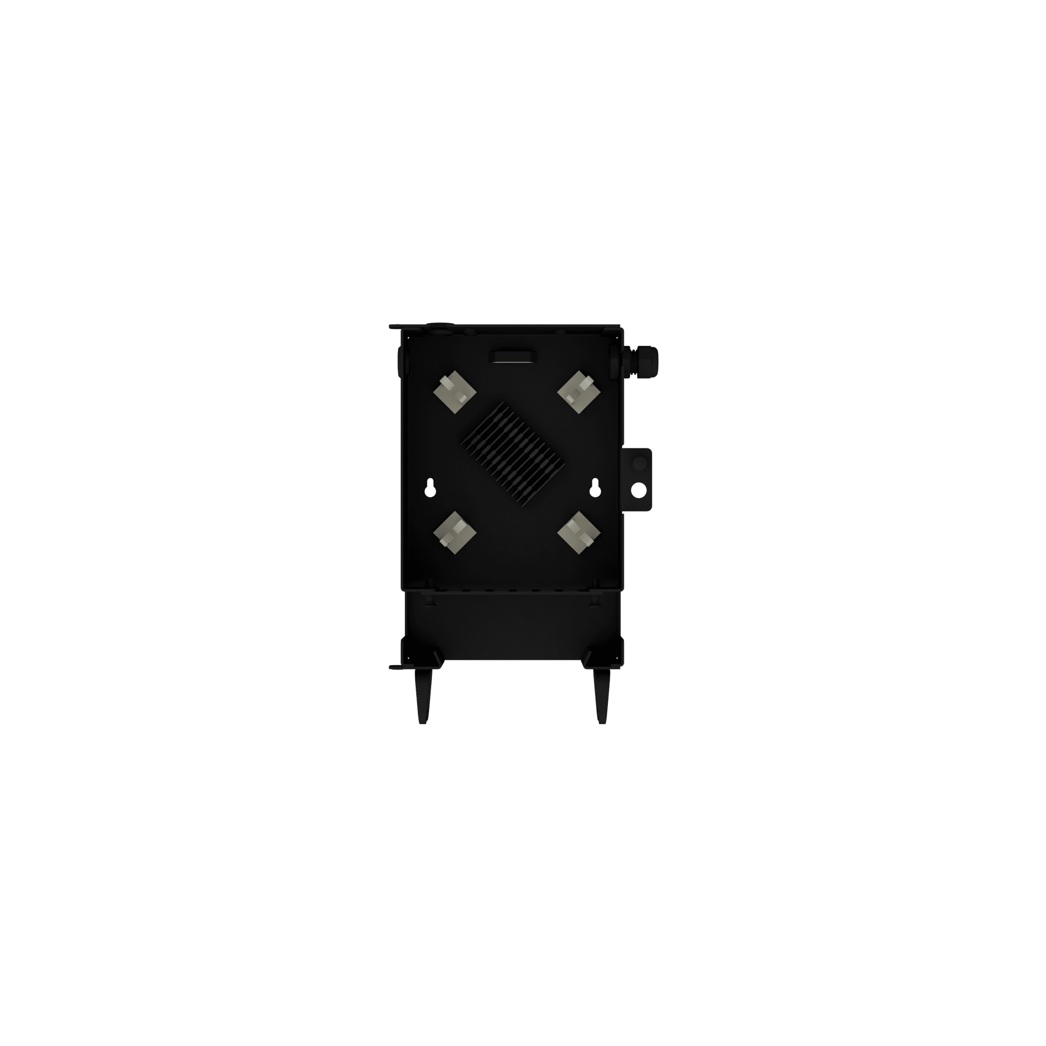 Caja de Conexión de Fibra Óptica, Para Montaje en Pared, Acepta 1 Placas FAP o FMP, Hasta 24 Fibras, Color Negro