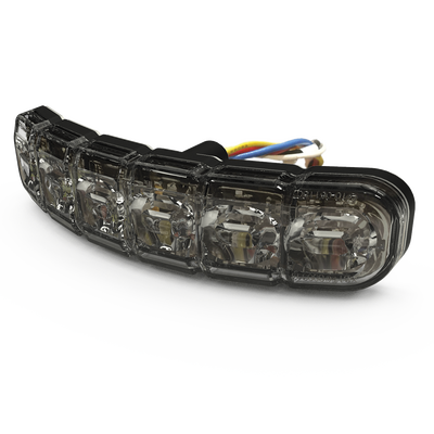 Luz de Advertencia Direccional Flexible / 12 LED Duales / Rojo/Blanco / Montaje Curvo hasta 120° / IP69K / IP67 / SAE Clase I y II / 12-24V / 69 Patrones de Destello — ECCO · SKU ED3794RW