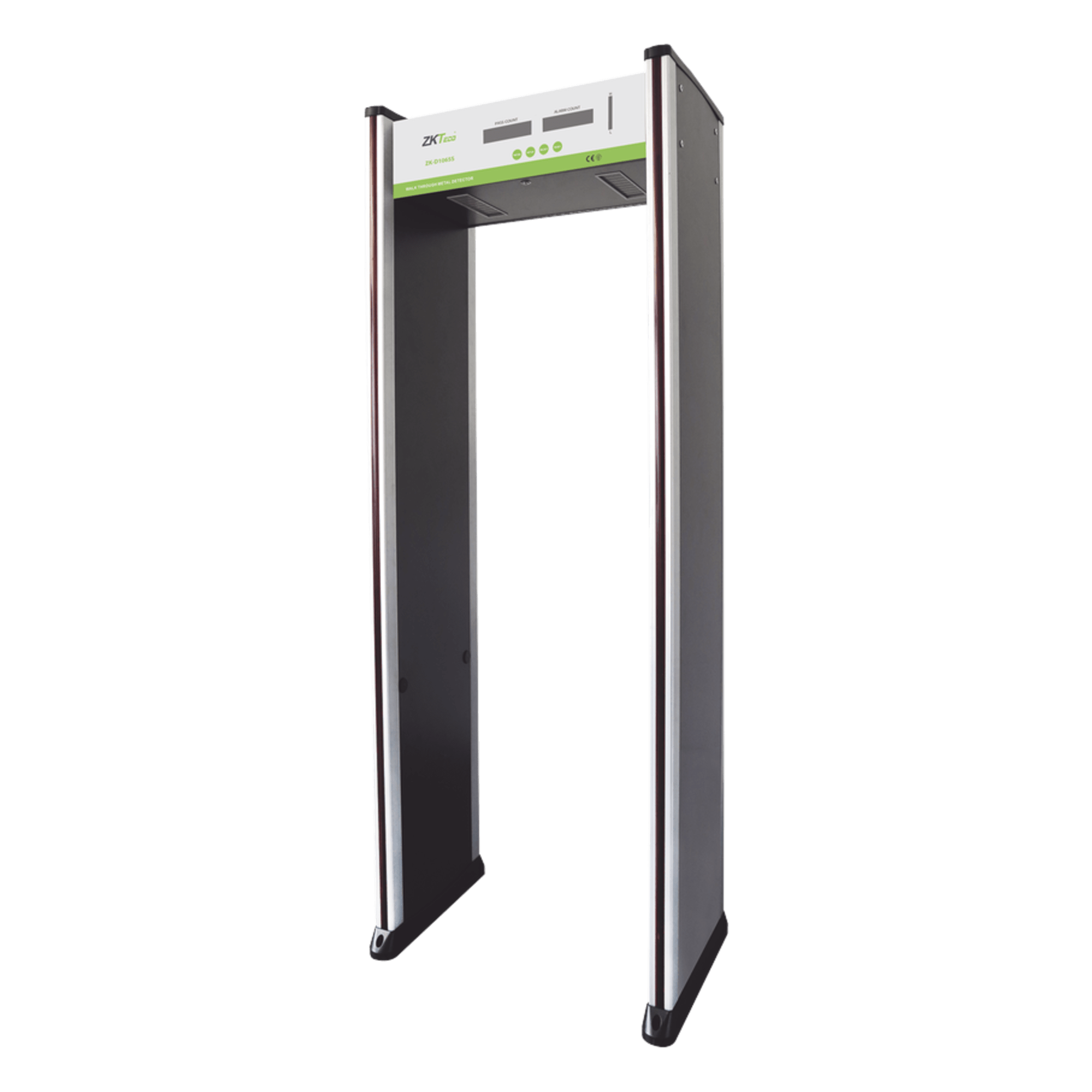 Arco Detector de Metales / 6 Zonas / 100 Niveles Sensibilidad / IR Conteo de Personas / 4-8 kHz / 2200 x 800 x 580 mm — ZKTECO · SKU ZK-D1065