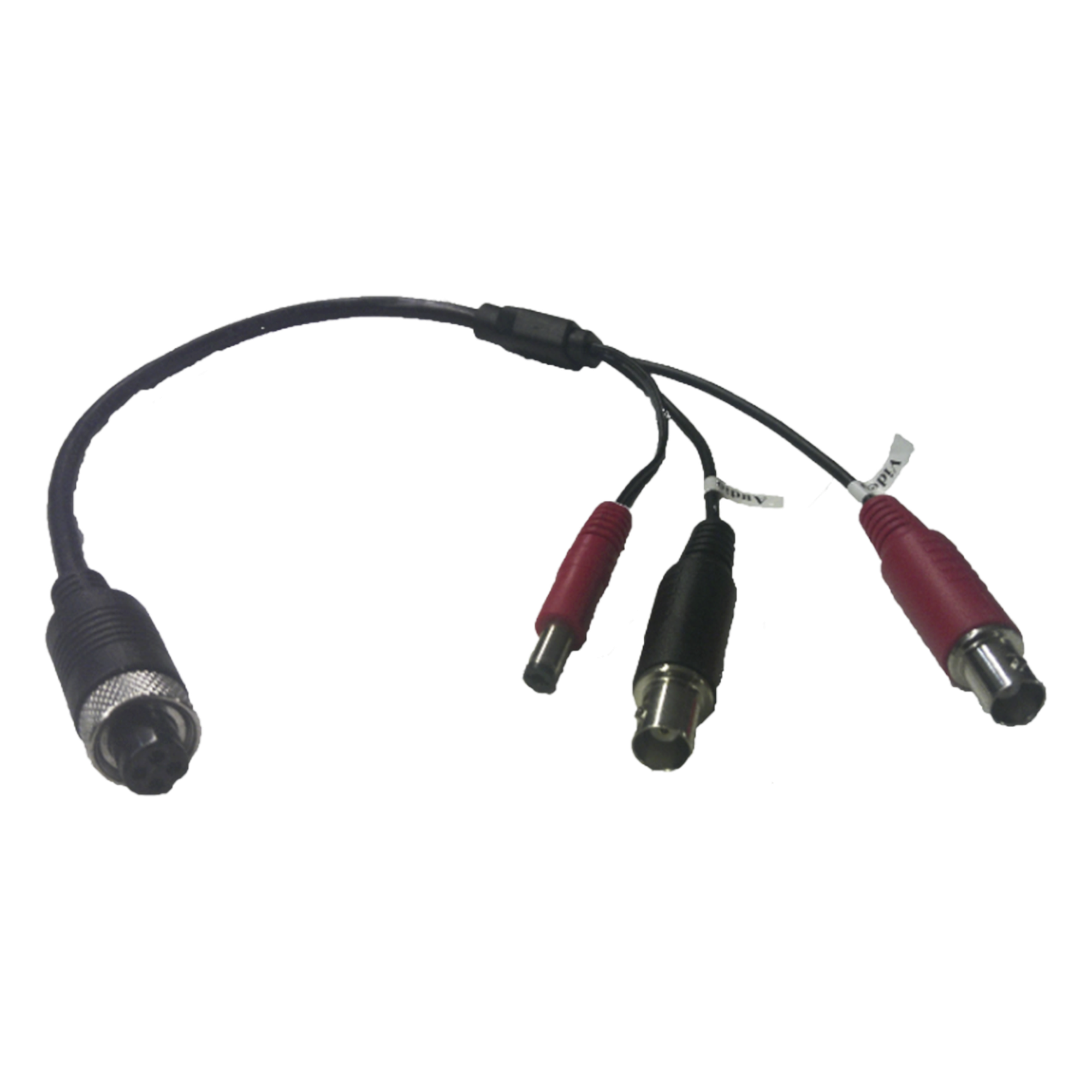 Cable Adaptador para Cámaras / Conector Aviación a BNC / Video y Audio BNC / Alimentación Integrada / 30 cm (11.8 in) — HIKVISION · SKU DS-MP2130/BNC