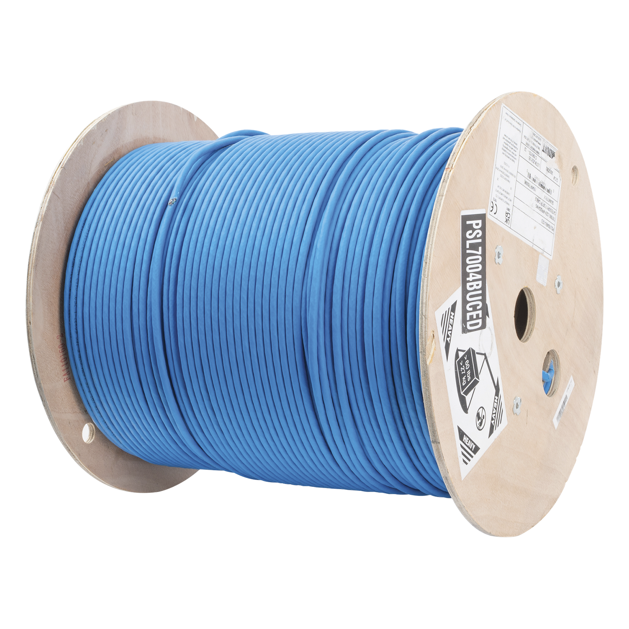 Bobina de Cable Blindado S/FTP de 4 Pares, Cat7, Inmune a Ruido e Interferencias, LSZH (Bajo Humo, Cero Halógenos), Color Azul, Bobina de 500 Metros (1640 Pies)