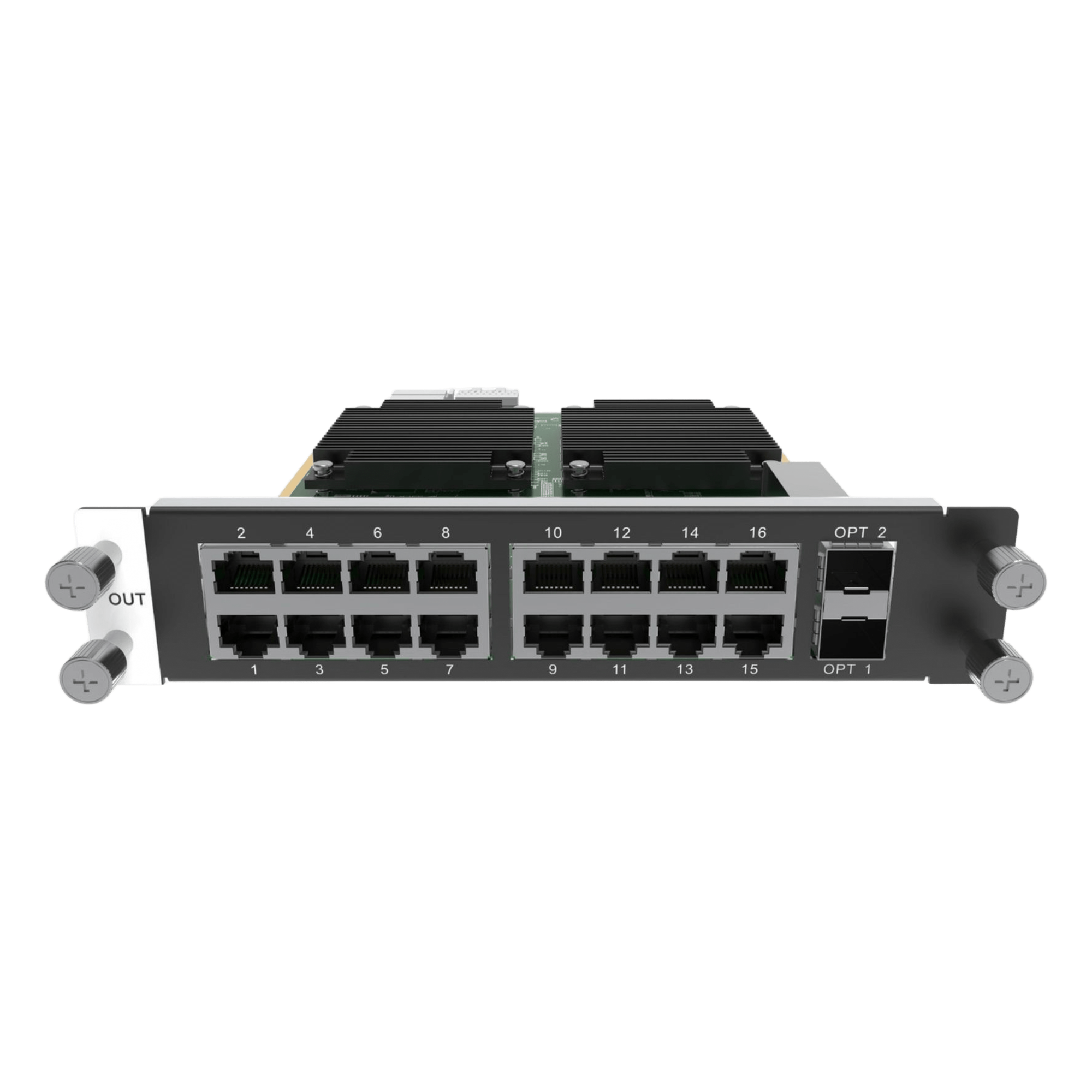 Tarjeta de envío LED 4K / 16 puertos RJ45 Gigabit / 2 puertos STP / 10.4M píxeles / 2 slots — NOVASTAR · SKU H-16XRJ45-2FSC
