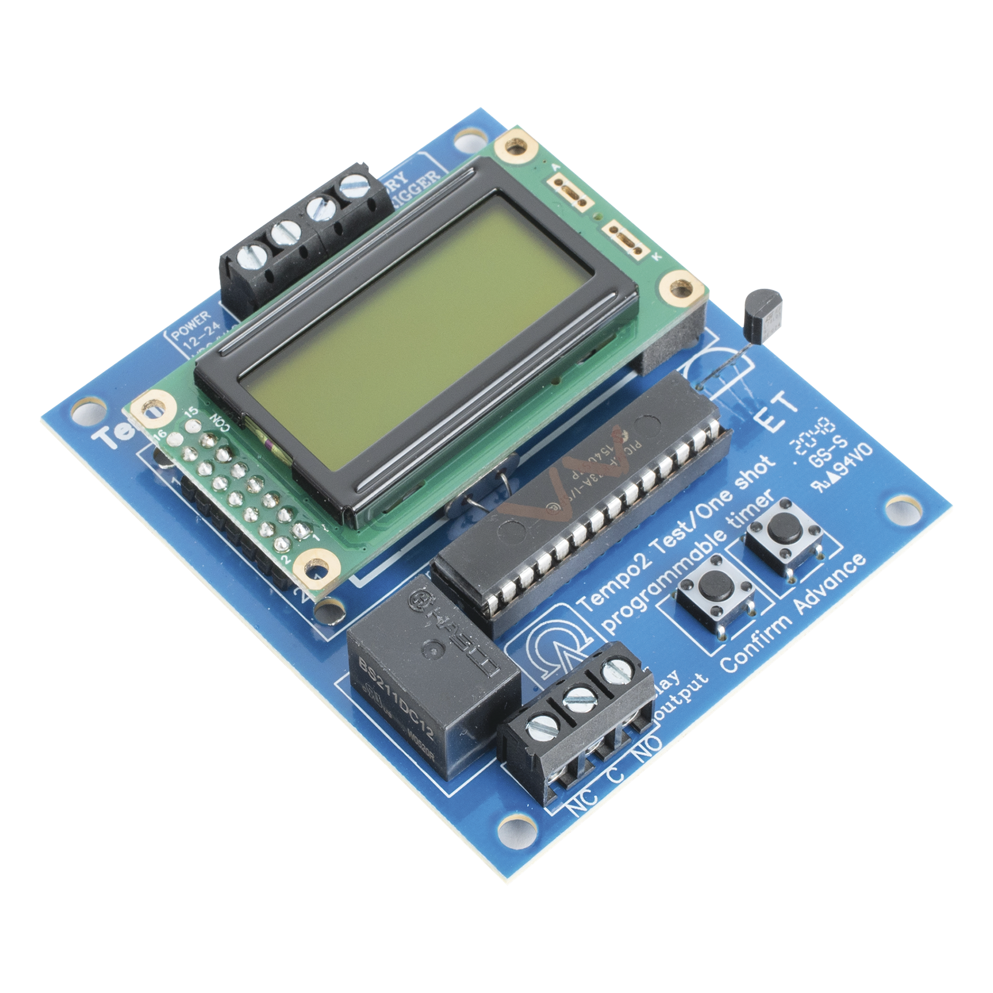 Temporizador de dos etapas / 12-24 VCA/VCC / Salida contacto seco 120 VCA/28 VCC / Retardo hasta 24 horas / LCD programable — ALTRONIX · SKU TEMPO-2