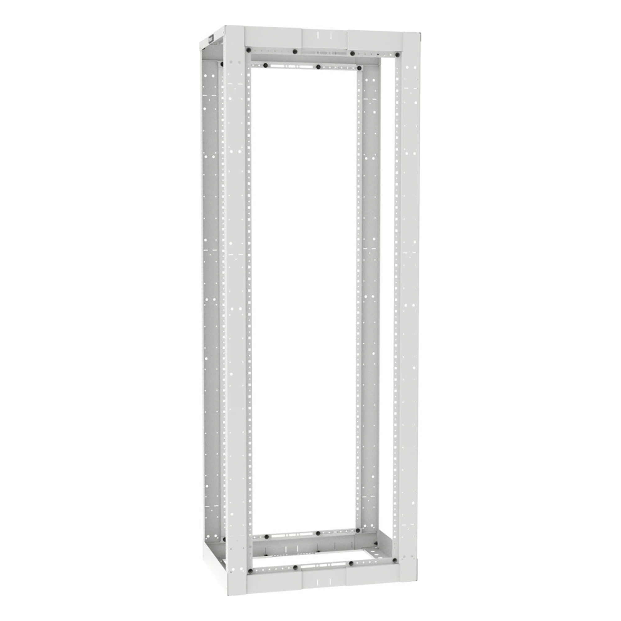 Rack de Cuatro Postes / 45 Unidades de Rack / Profundidad Ajustable 584.2 a 1066.8 mm (23 a 42 in) / Carga Estática 907.2 kg (2000 lbs) / Rieles Roscados #12-24 / Color Blanco