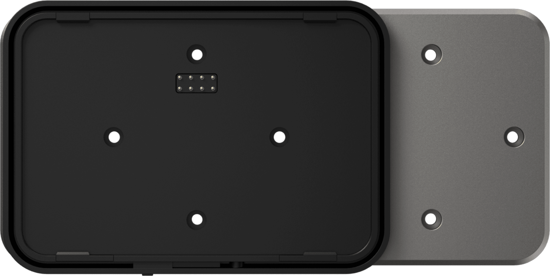Adaptador de Montaje SUNMI CPad / Compatibilidad VESA y Caja 86mm / Conectividad USB Alimentación y Datos / Fijación Segura con Cerradura / Botón Liberación Rápida