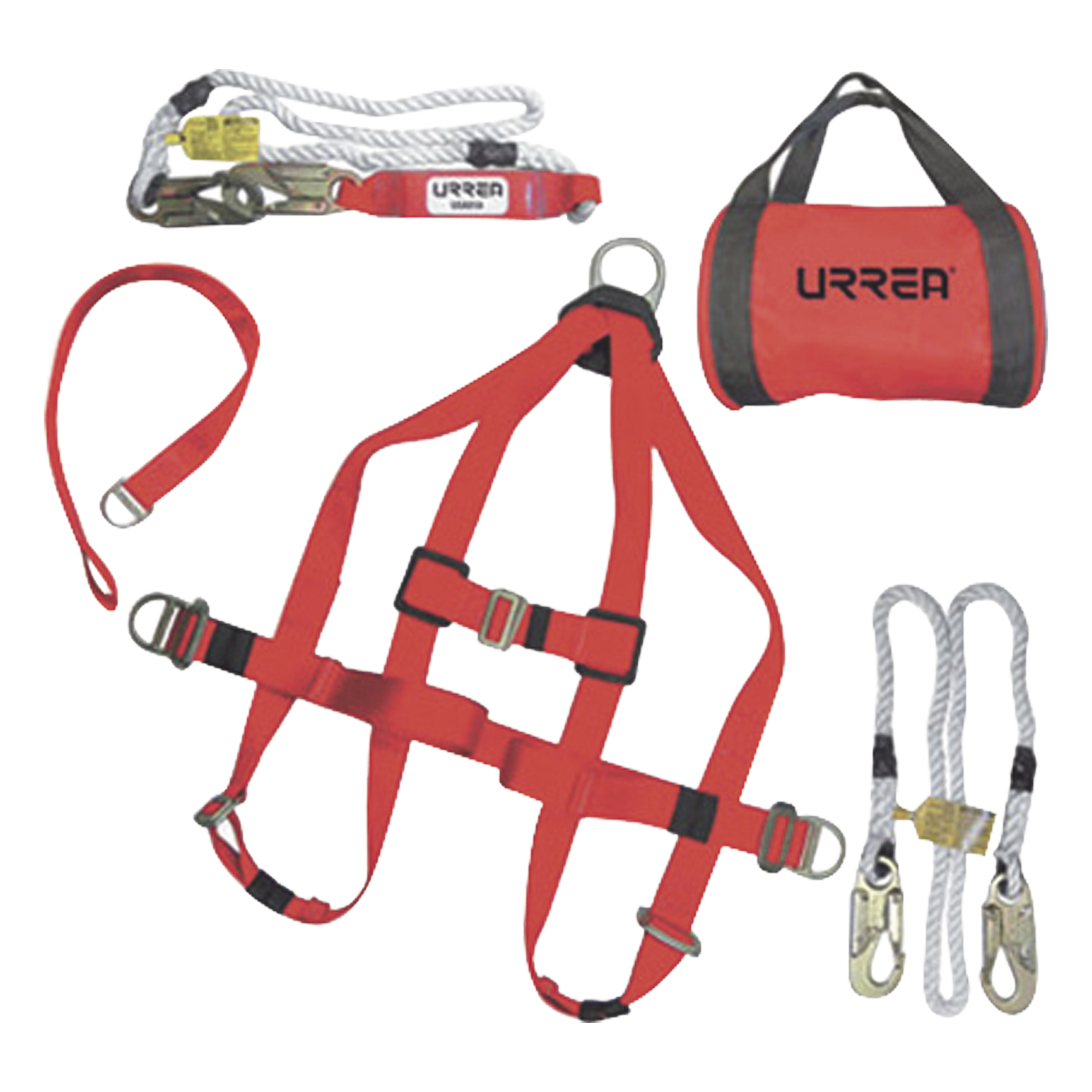 Arnés de Posicionamiento / 5 Piezas / Talla 36-40 / 3,000 kg Resistencia Máxima / ANSI A10.14 y Z359.1 — URREA · SKU SYS-USA02A