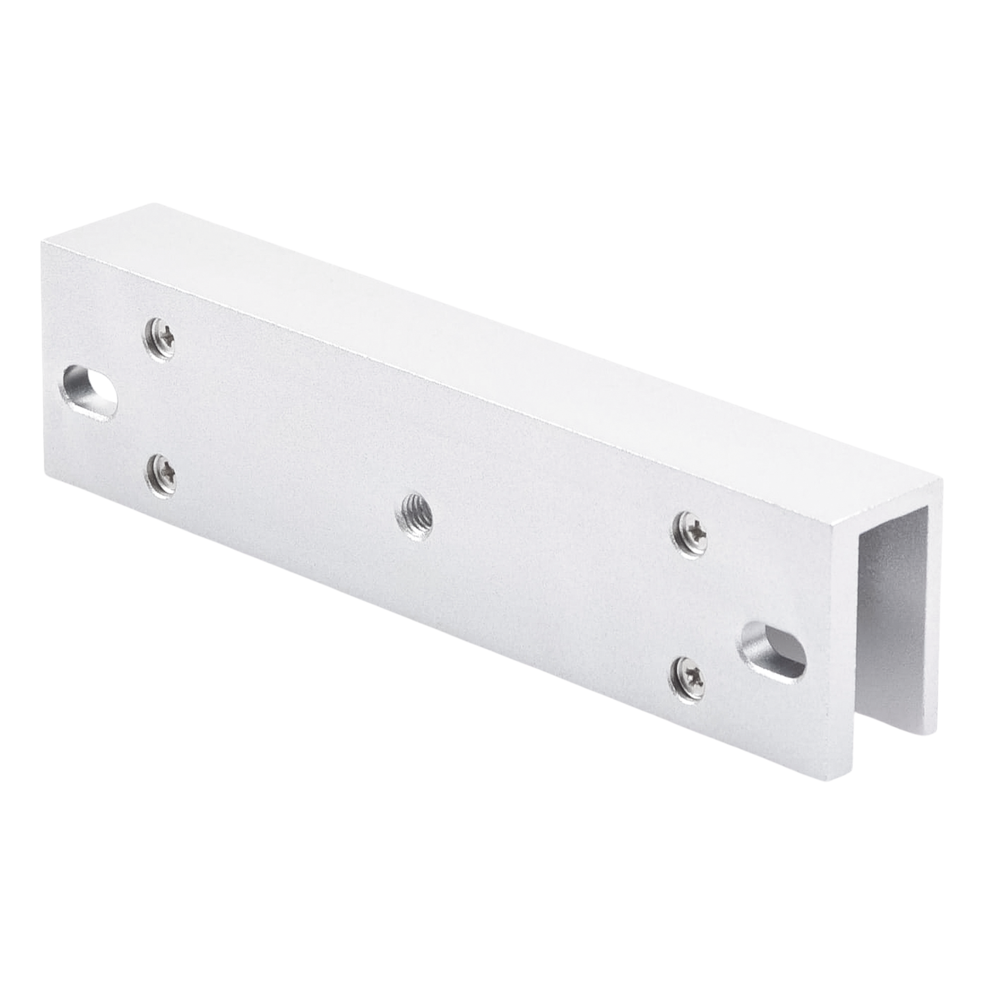 Montaje en U para Chapa Magnética / Puertas de Cristal / Espesor hasta 17 mm / Aldural Anodizado / 185×28×45 mm (7.3×1.1×1.8') — HIKVISION · SKU DS-K4H258-U