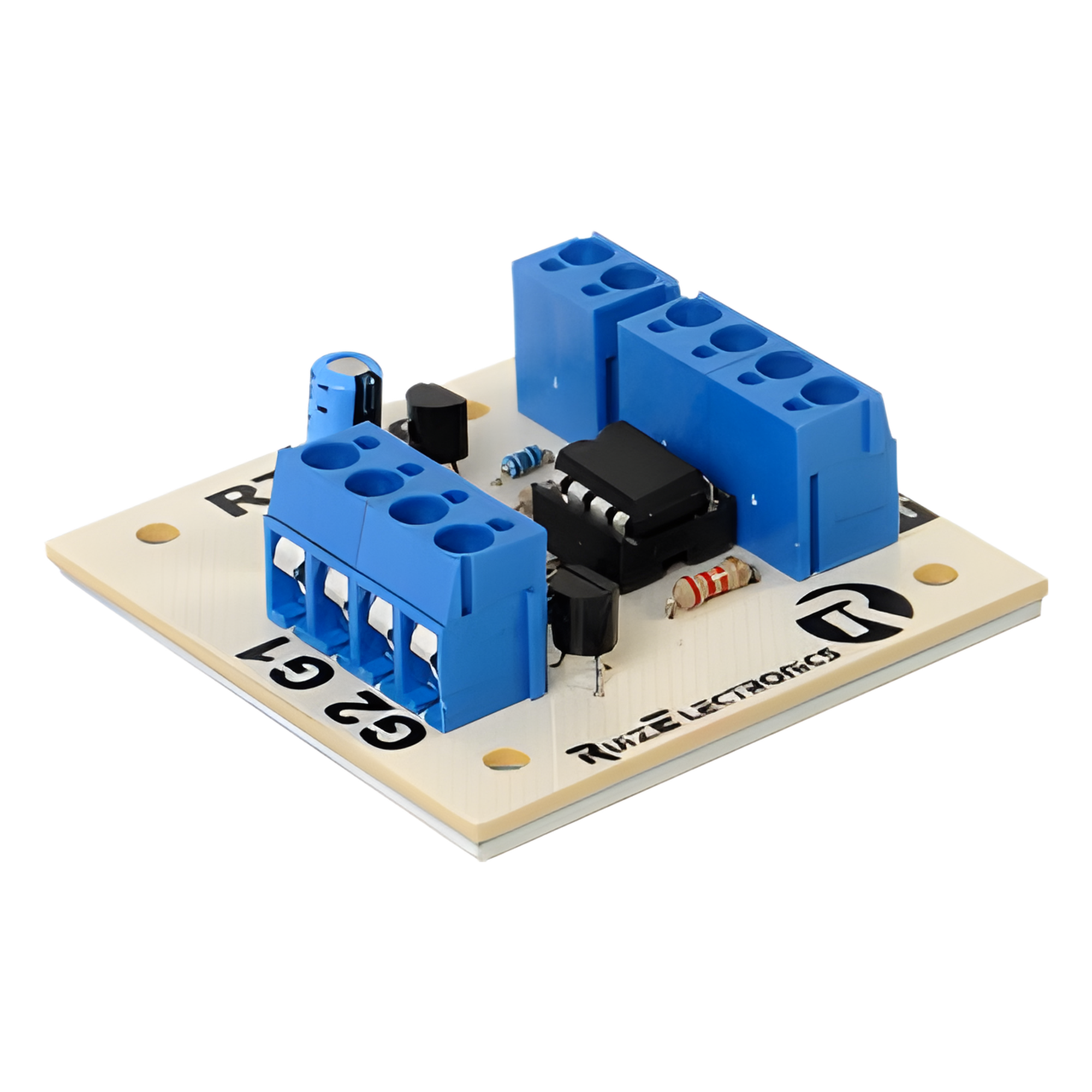 Tarjeta Temporizada / 100ms / 2 Entradas por Contacto Seco / 2 Salidas / 12VCC / Control de Torniquetes — Ruiz Electronics · SKU RT100