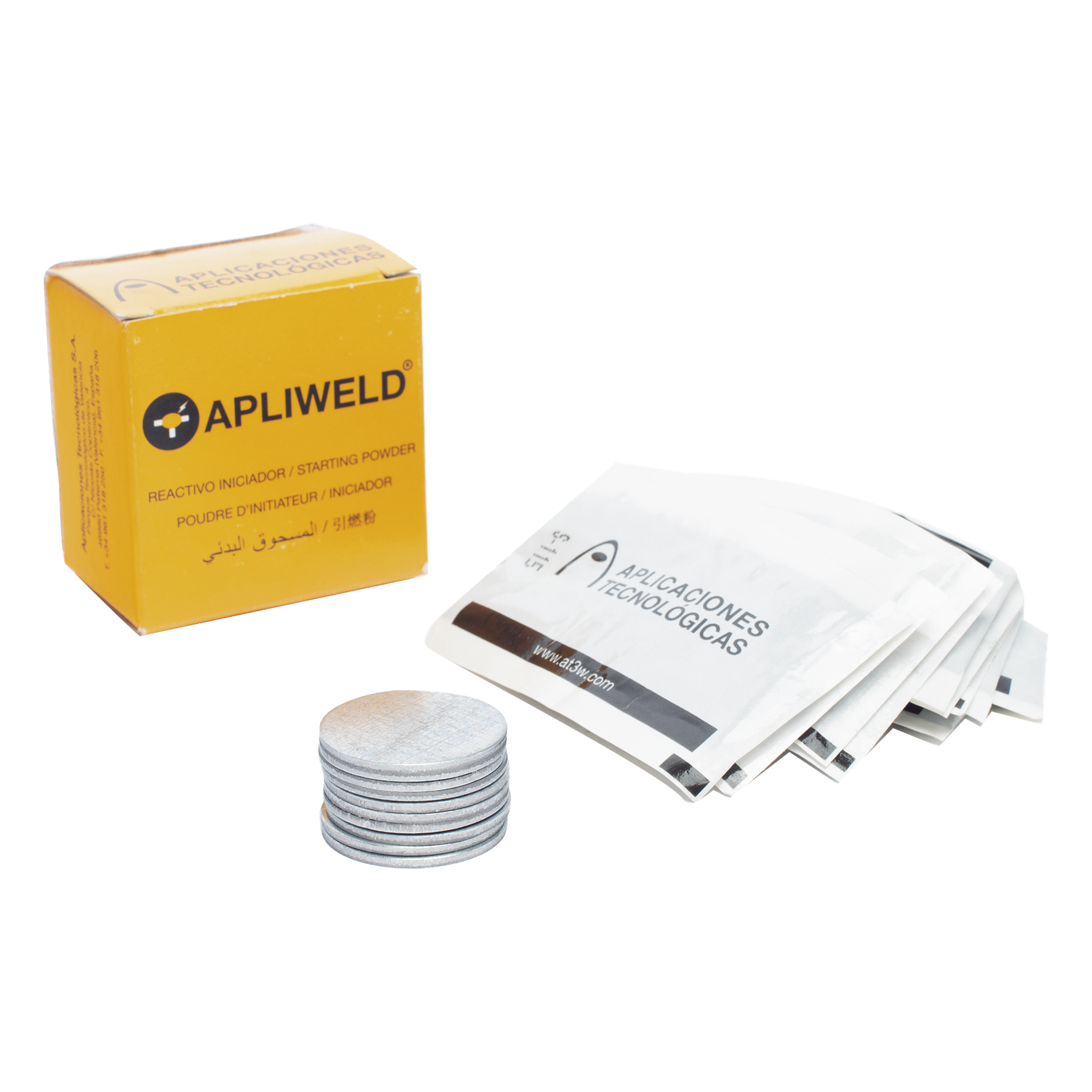 Tabletas de Soldadura Exotérmica ApliWeld-T / Compuesto Ø43 mm / 20 Piezas / Unión Molecular Permanente / Alta Conductividad