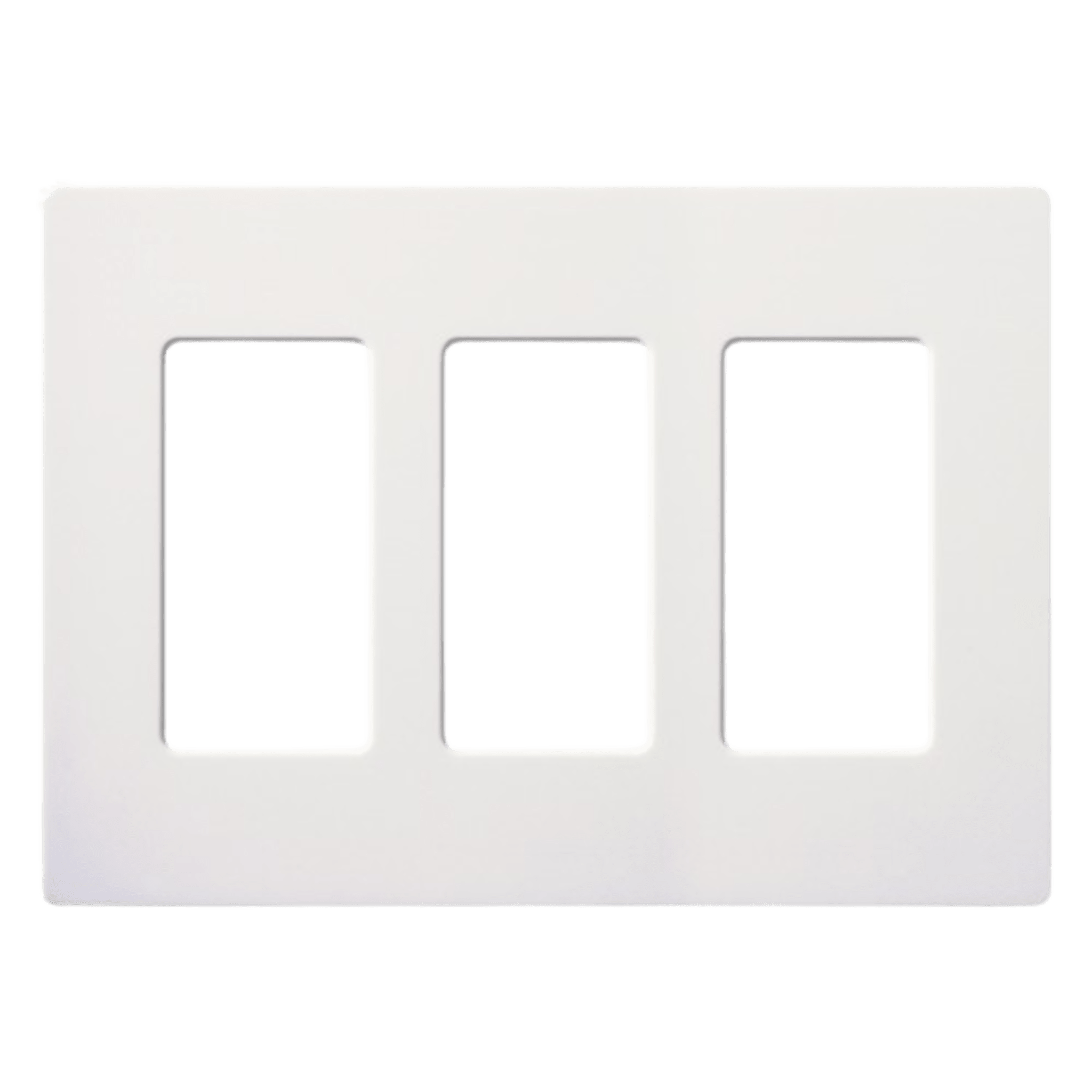Placa de Pared Decorativa / 3 Espacios / Sin Tornillos Visibles / Perfil Sobredimensionado 7.6 mm / Acabado Blanco Brillante — LUTRON ELECTRONICS · SKU CW3WH
