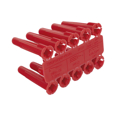 Taquete de 1/4  plástico paquete de 100 piezas para fijar objetos con tornillo en muros y techos de concreto o superficies sólidas, compatible con tornillo TH10X de 10 x 1 1/2"  (1103-03100) 