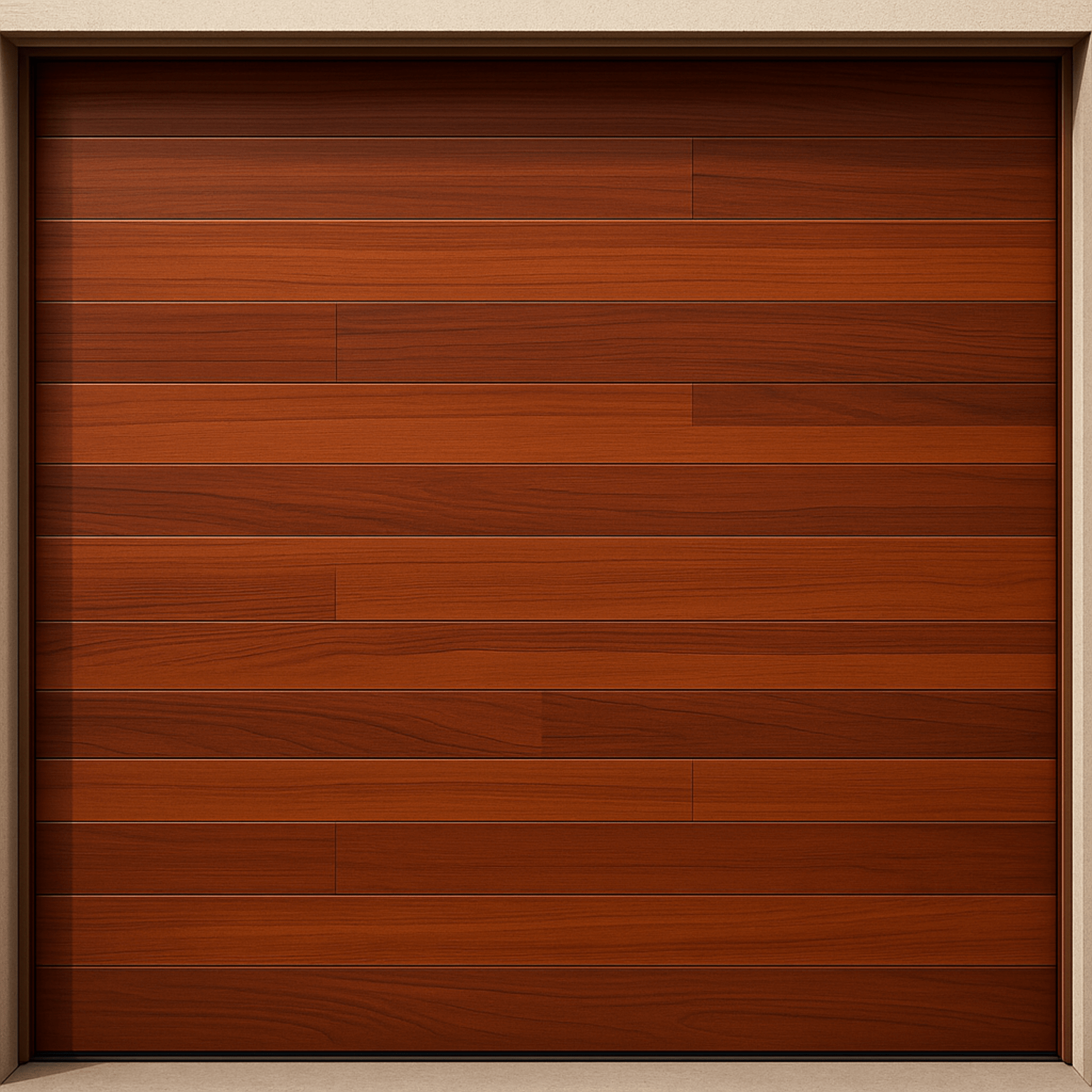 Puerta de Garage / Estilo Americano / Acabado Laminado Madera Clara / 8x8 Pies (2.4x2.4 m) / Panel Calibre 26 / Poliuretano 42mm — ACCESSPRO · SKU APDOOR-88GF