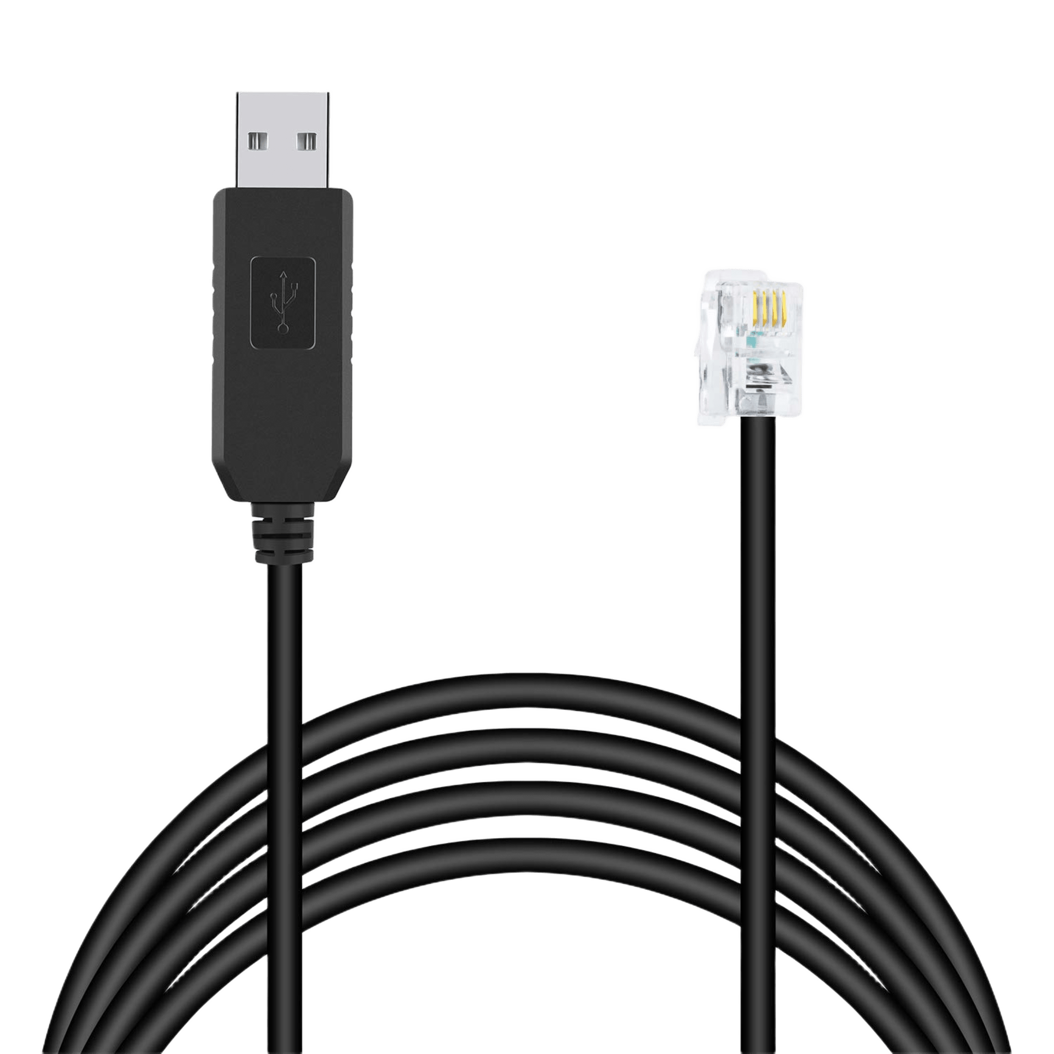 Cable Serial / RJ-9 a USB-A / 200 cm (6.6 ft) / Negro — NEXMOSPHERE · SKU CA-9U9B