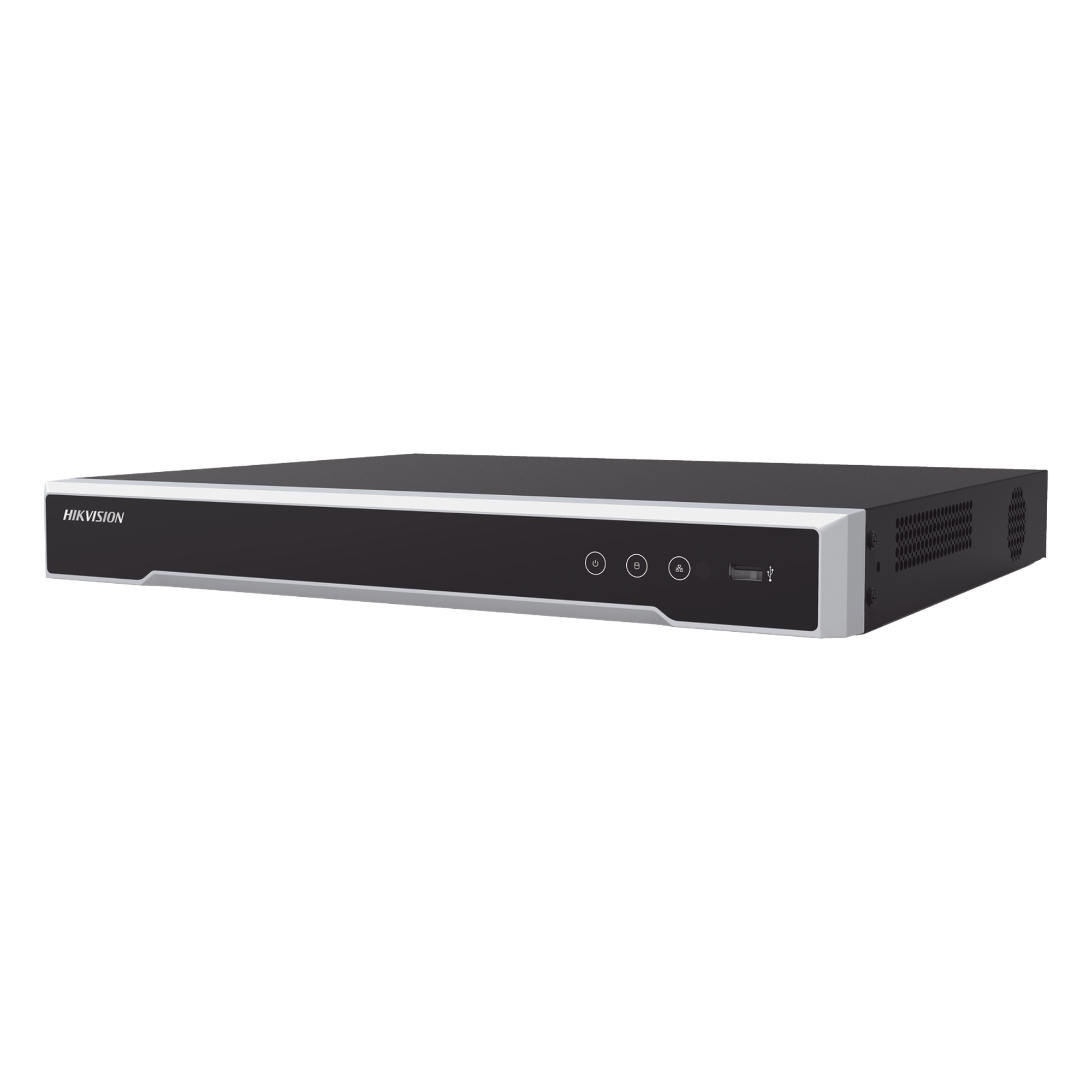 NVR 8 Megapixel (4K) (Compatible con Cámaras ACUSENSE) / 16 canales IP / 16 Puertos PoE+ / 2 Bahías de Disco Duro / Salida de Vídeo en 4K / 300 Metros PoE Modo Extendido — HIKVISION · SKU DS-7616NI-Q2/16P(D)
