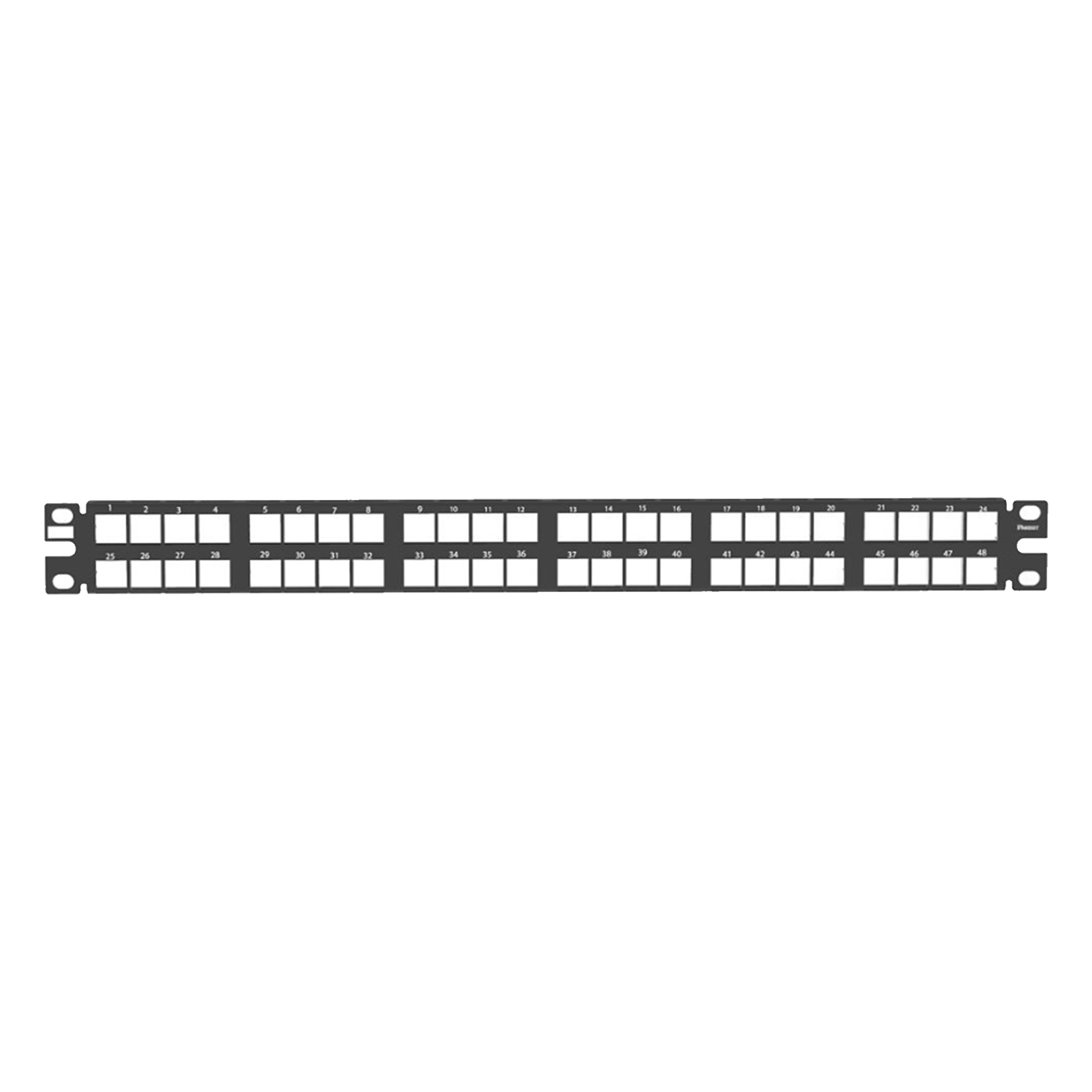 Panel de Parcheo Modular / 48 Puertos / 1 UR / Alta Densidad / Keystone / Acero CRS / RoHS — PANDUIT · SKU NKPP48HDY