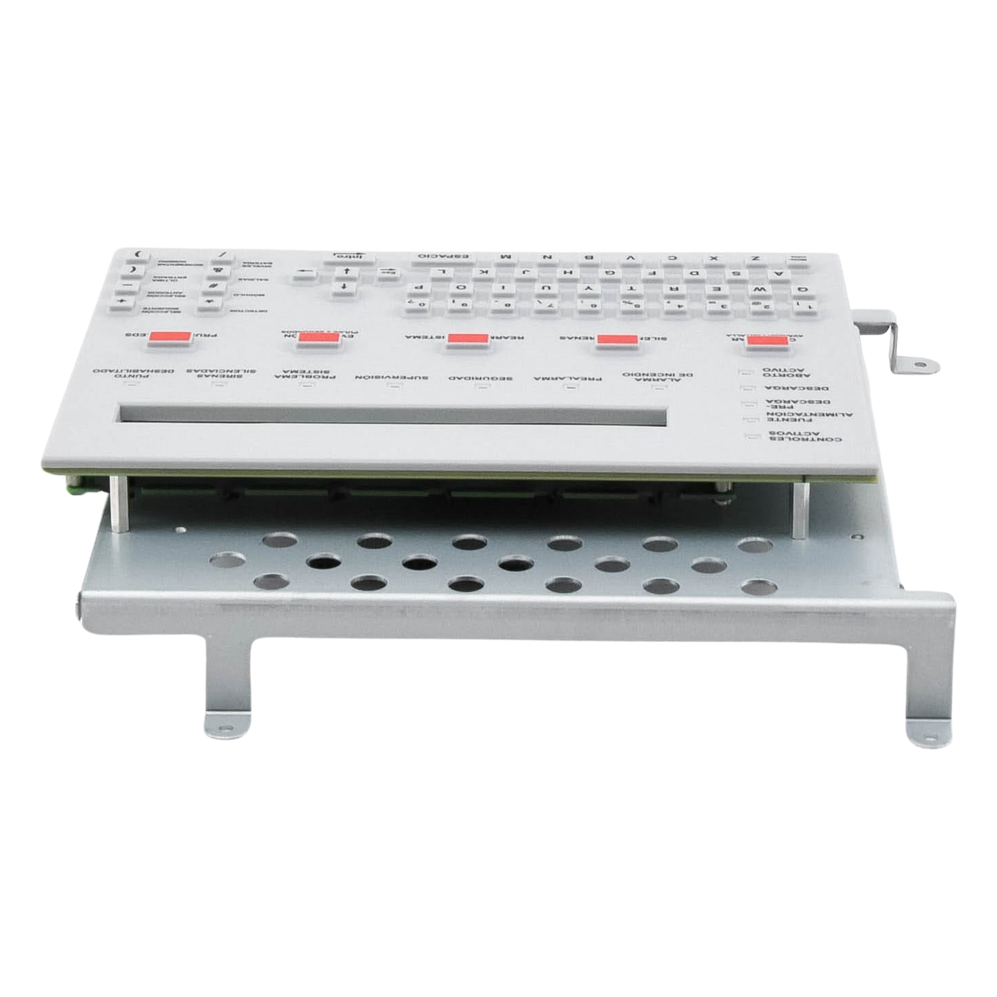 Teclado LCD para Panel de Incendio / Pantalla Retroiluminada 80 Caracteres / Teclado QWERTY / 12 LEDs de Estado / Español / Serie ONYX