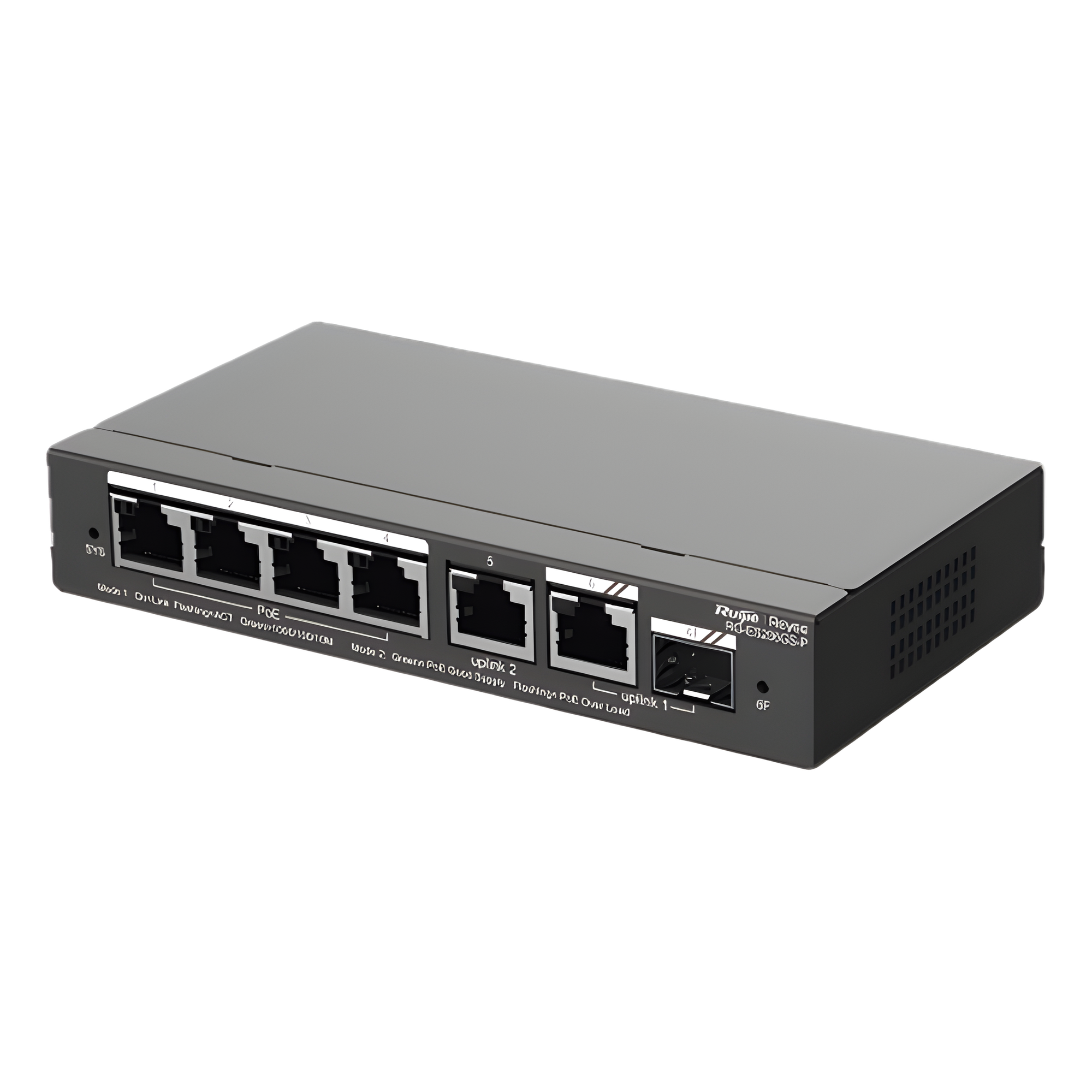 Switch Administrable Cloud / 6 Puertos Gigabit / 4 PoE+ 54W / 1 SFP / 12 Gb/s / Sin Ventilador — RUIJIE · SKU RG-ES206GS-P